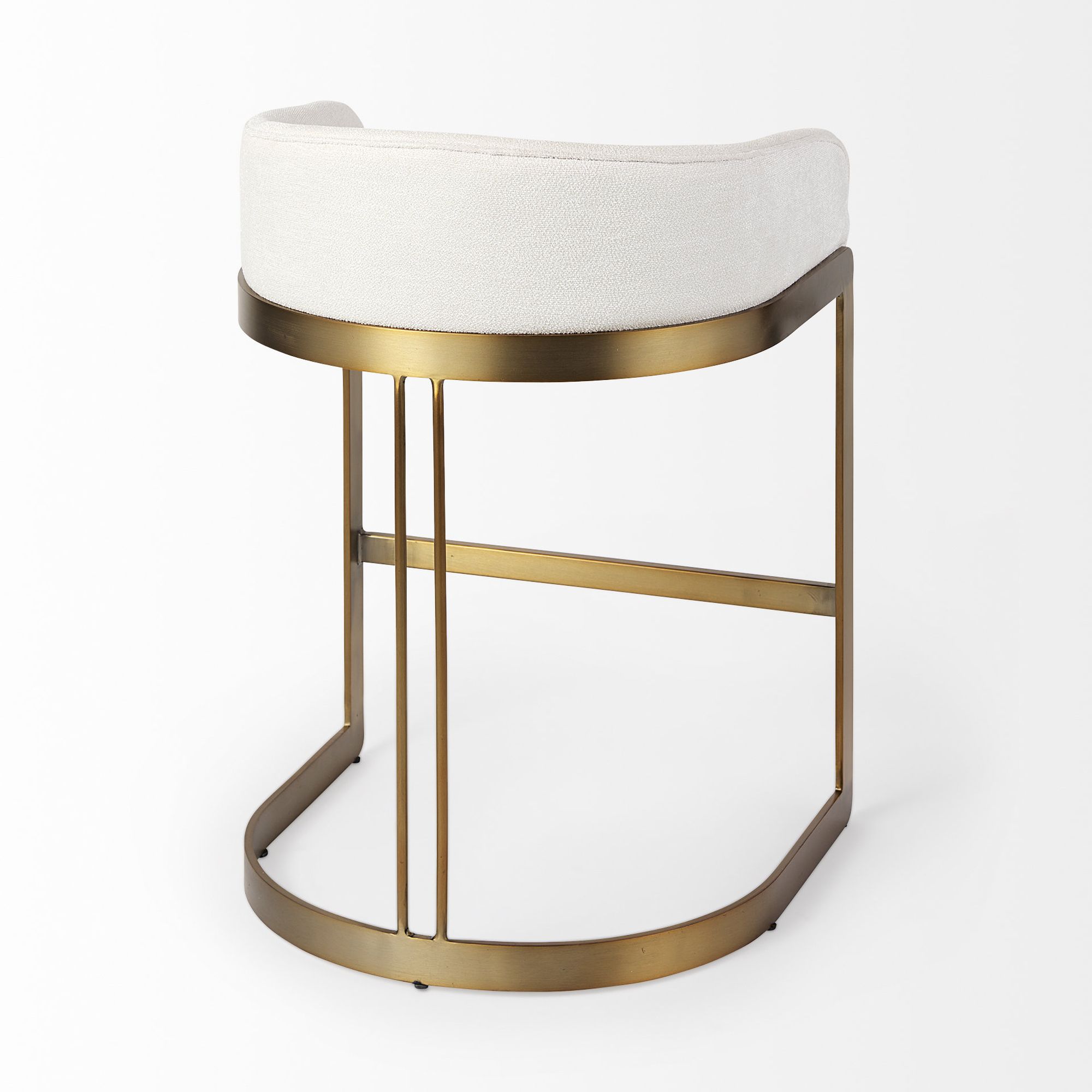 Mercana Hollyfield 29" Counter Stool with Gold Metal Base - Cream