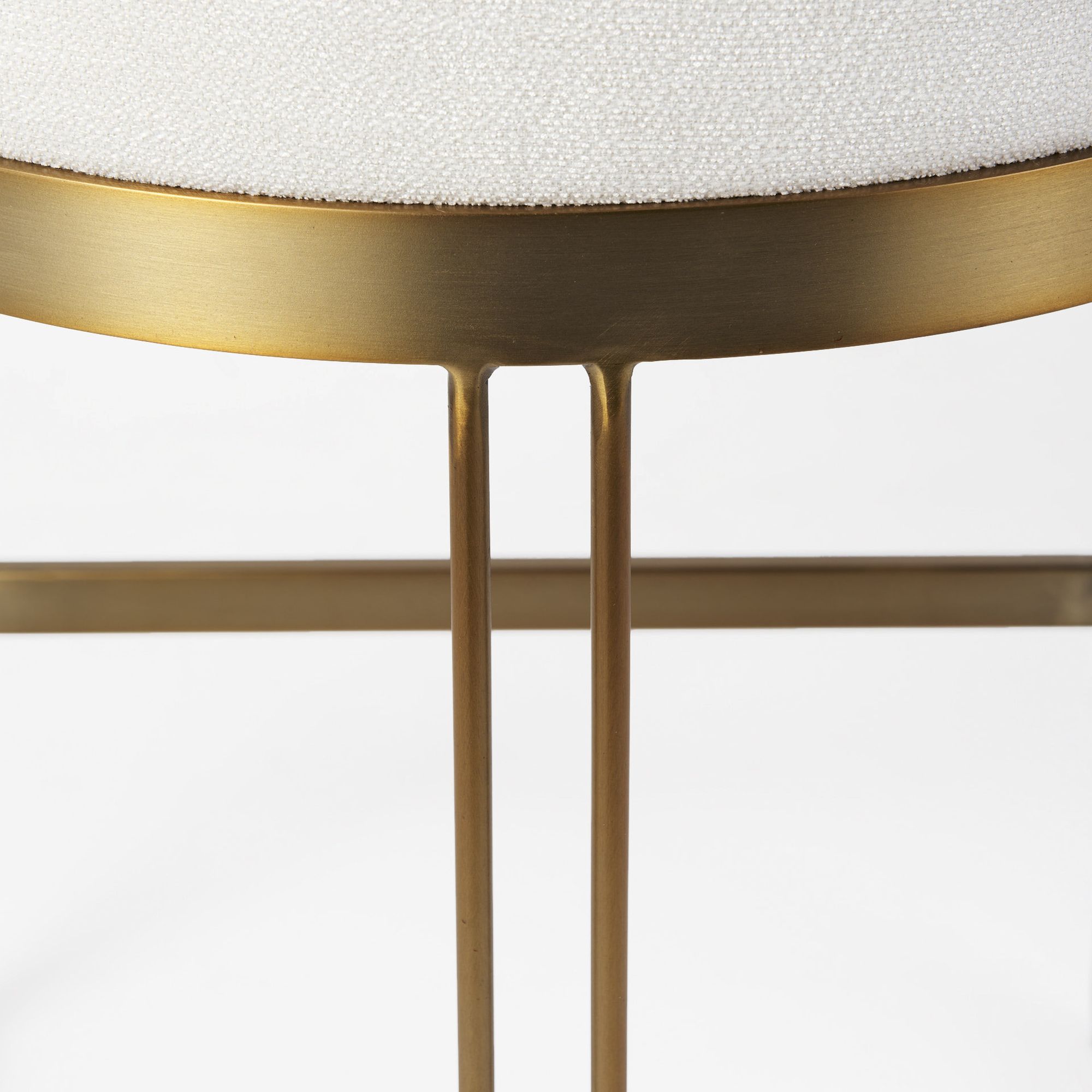 Mercana Hollyfield 29" Counter Stool with Gold Metal Base - Cream