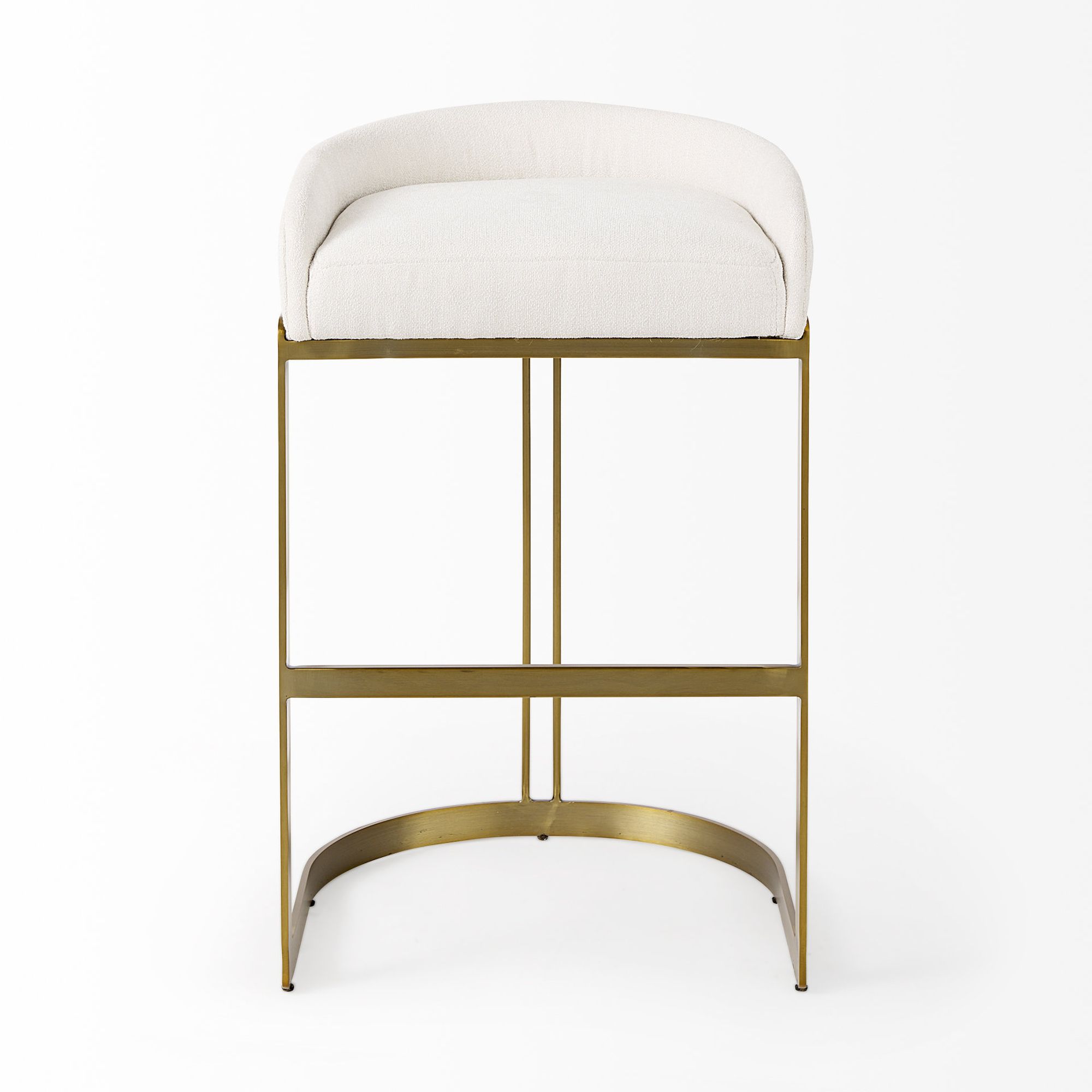 Mercana Hollyfield 33" Counter Stool with Gold Metal Base - Cream