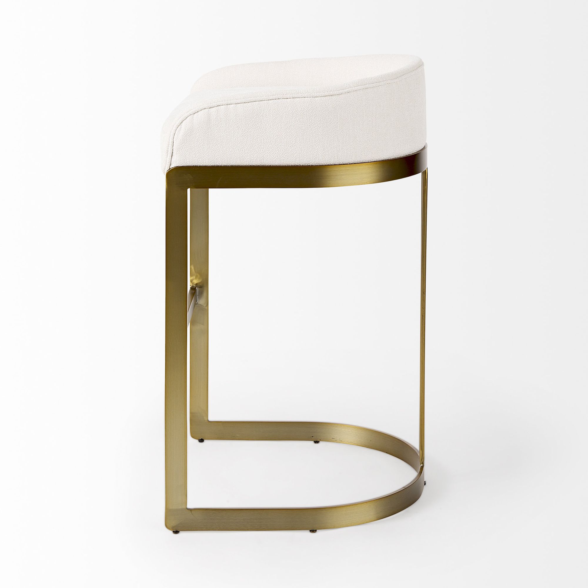 Mercana Hollyfield 33" Counter Stool with Gold Metal Base - Cream