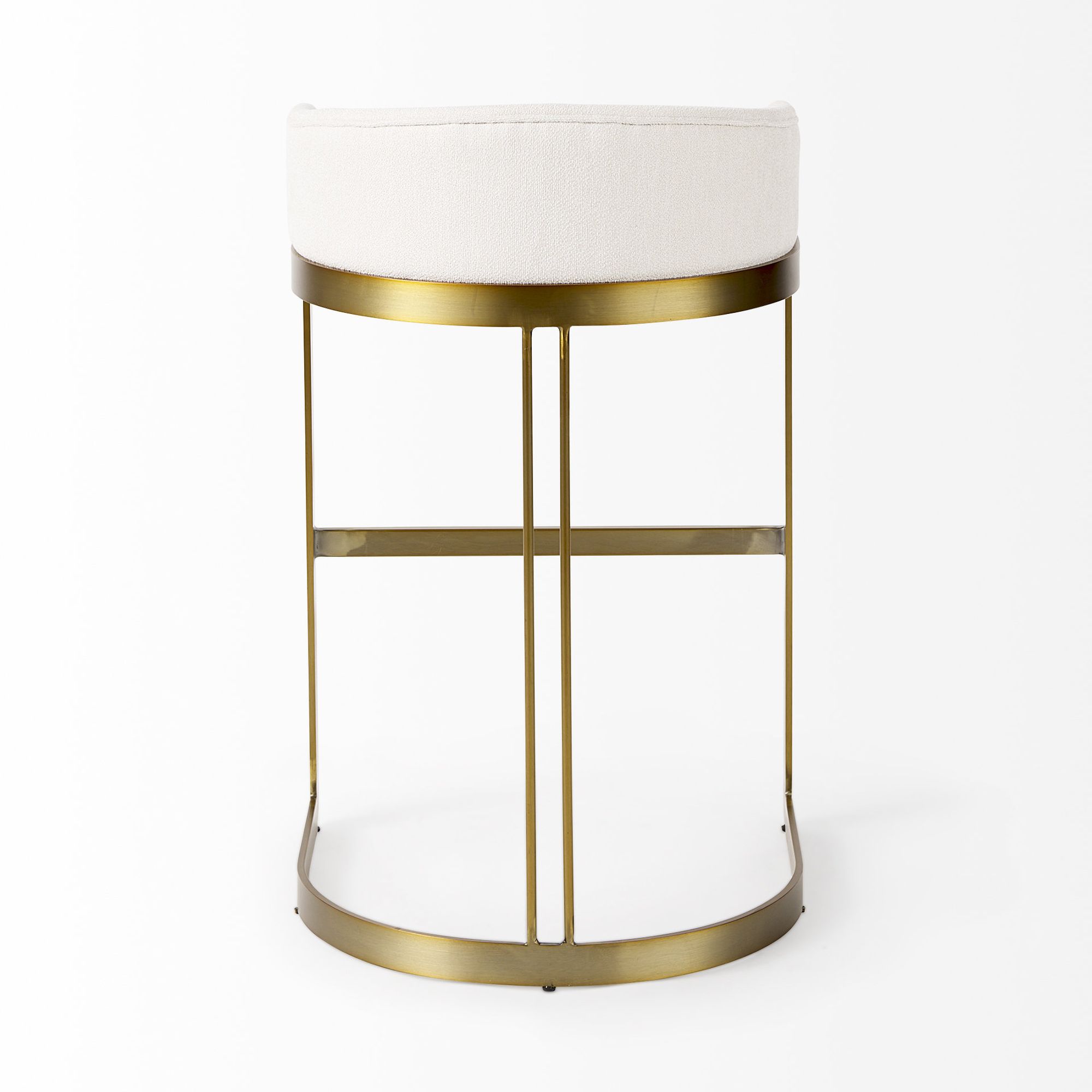 Mercana Hollyfield 33" Counter Stool with Gold Metal Base - Cream