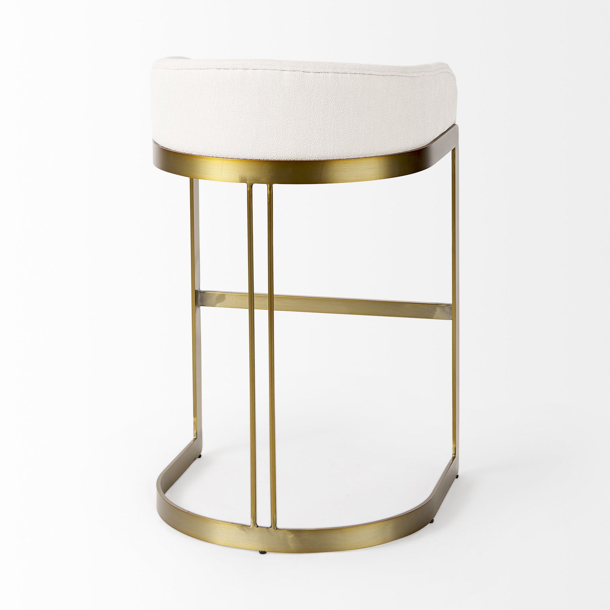 Mercana Hollyfield 33" Counter Stool with Gold Metal Base - Cream