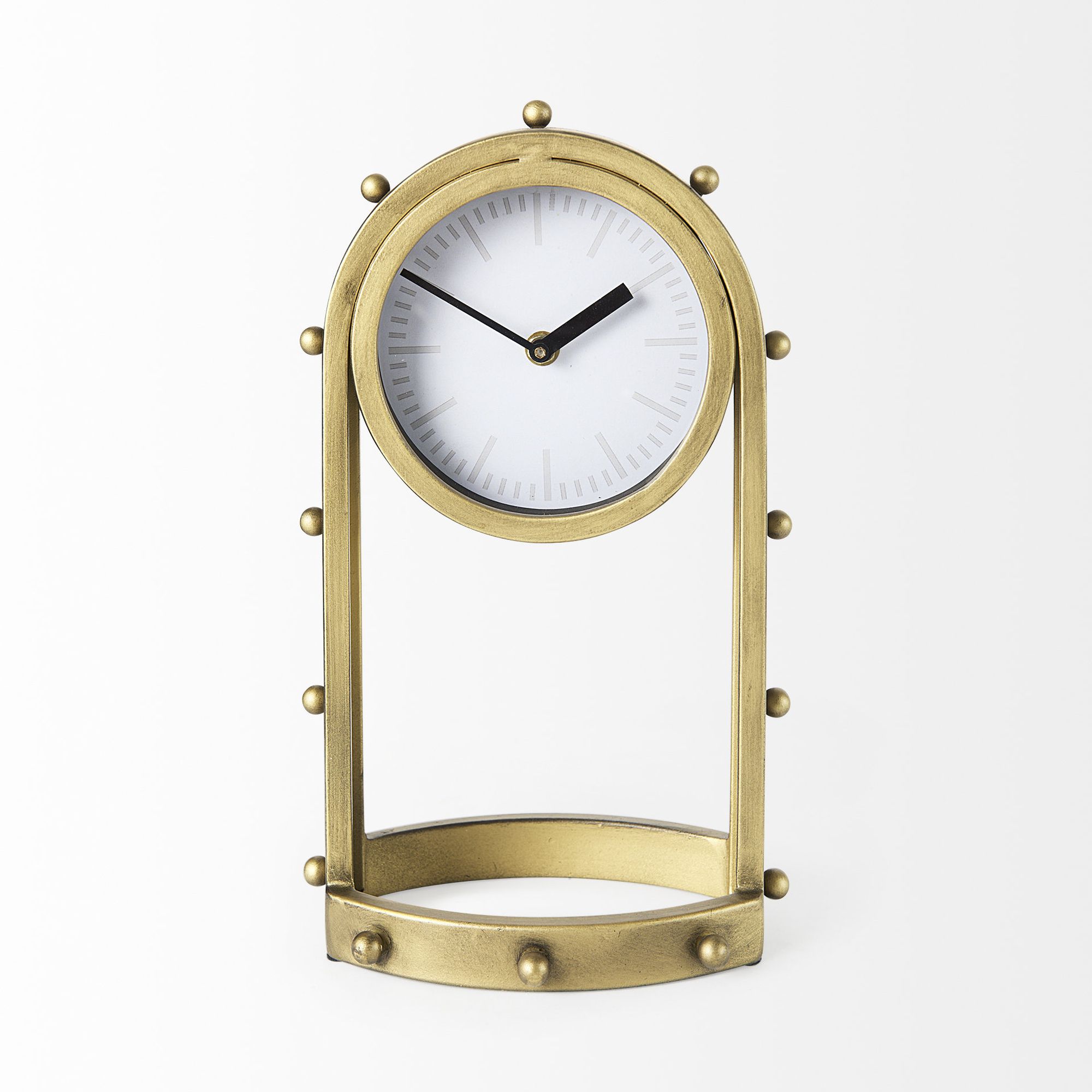 Mercana Marian Studded Table Clock - Gold, Tall