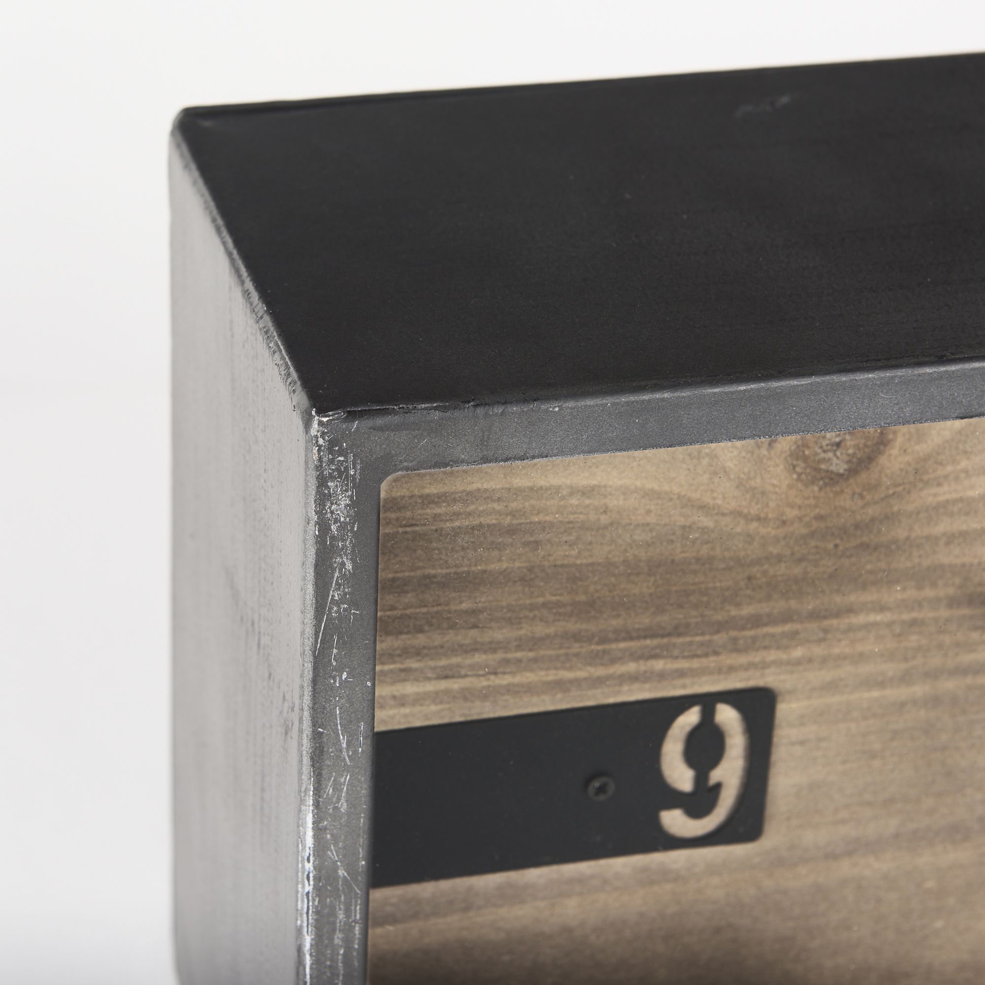 Mercana - Harvey Black Metal and Wood Rectangular Table Clock