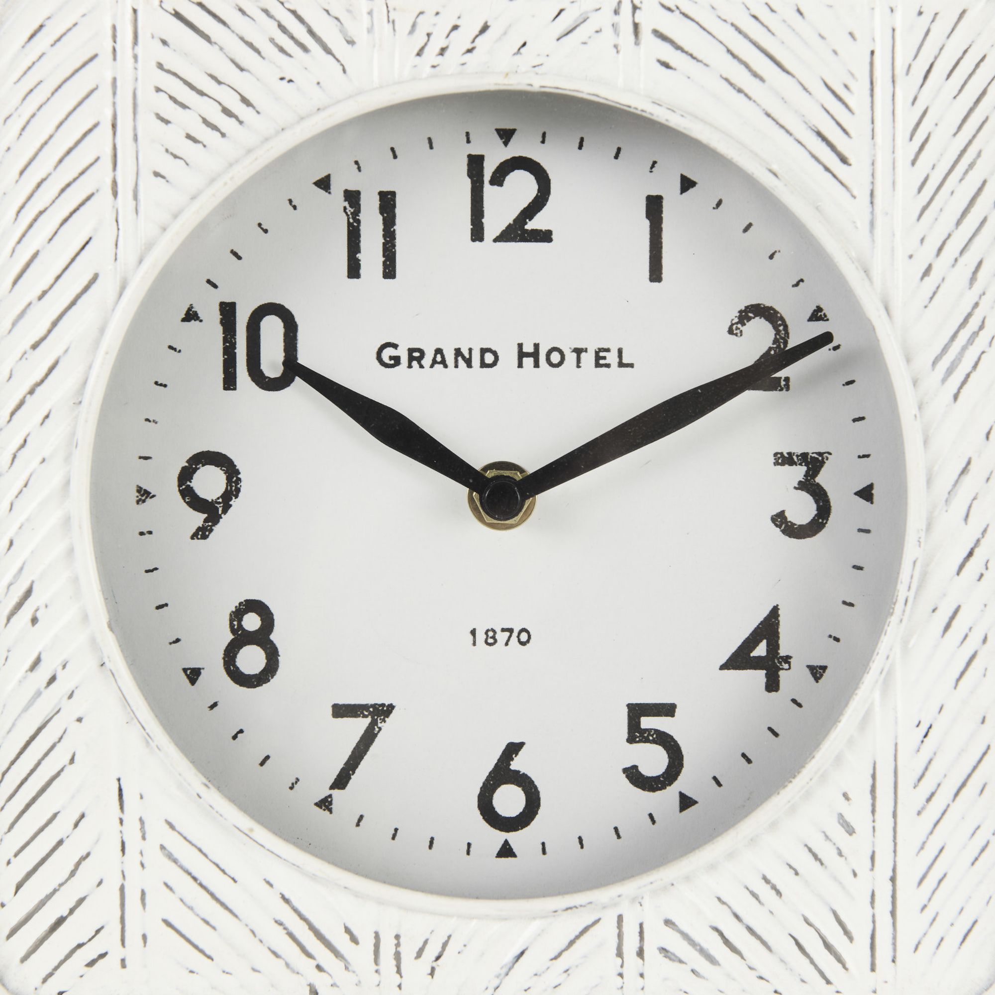 Mercana Karl Iron Rounded Square Table Clock - White