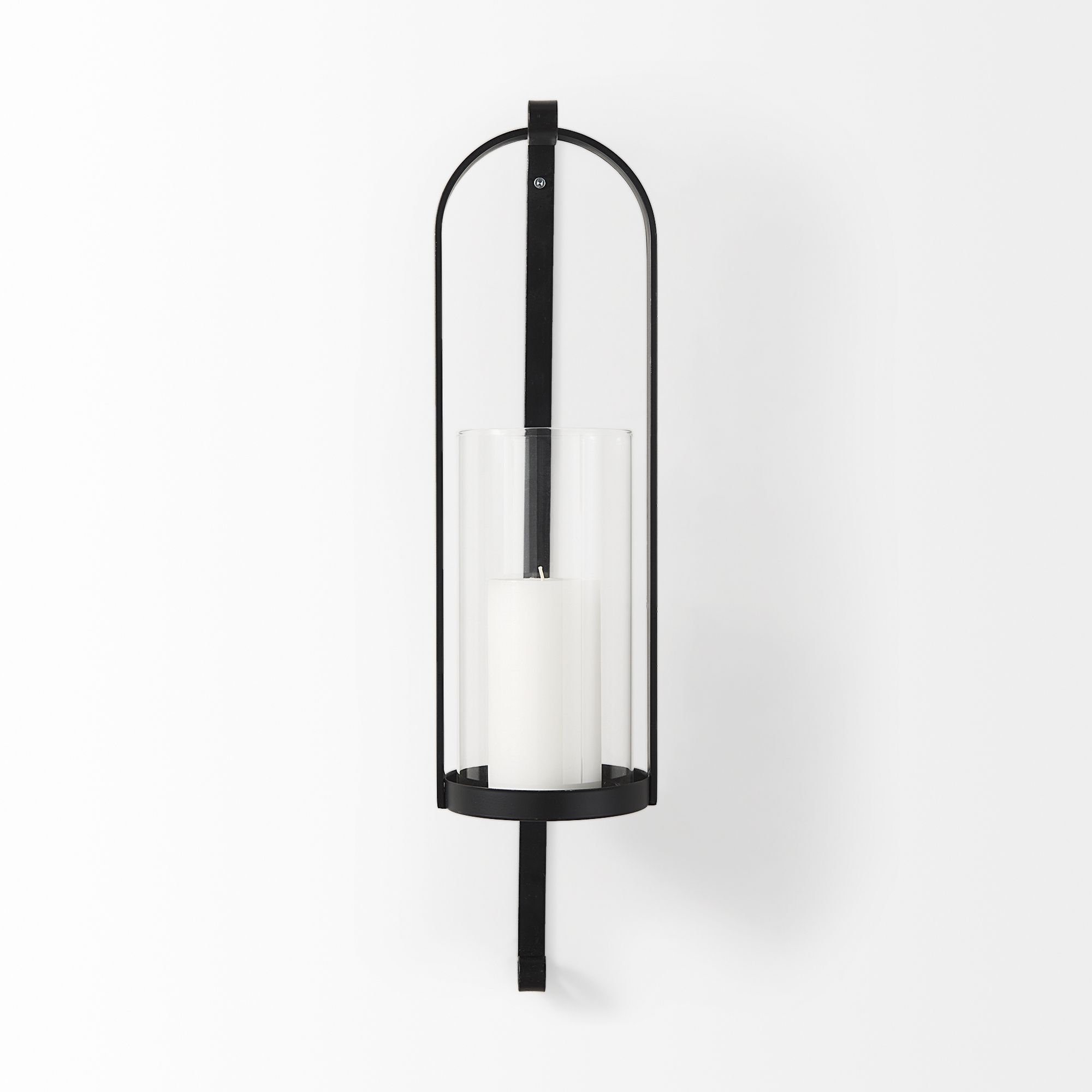 Mercana - Kero Black Metal Wall Candle Holder