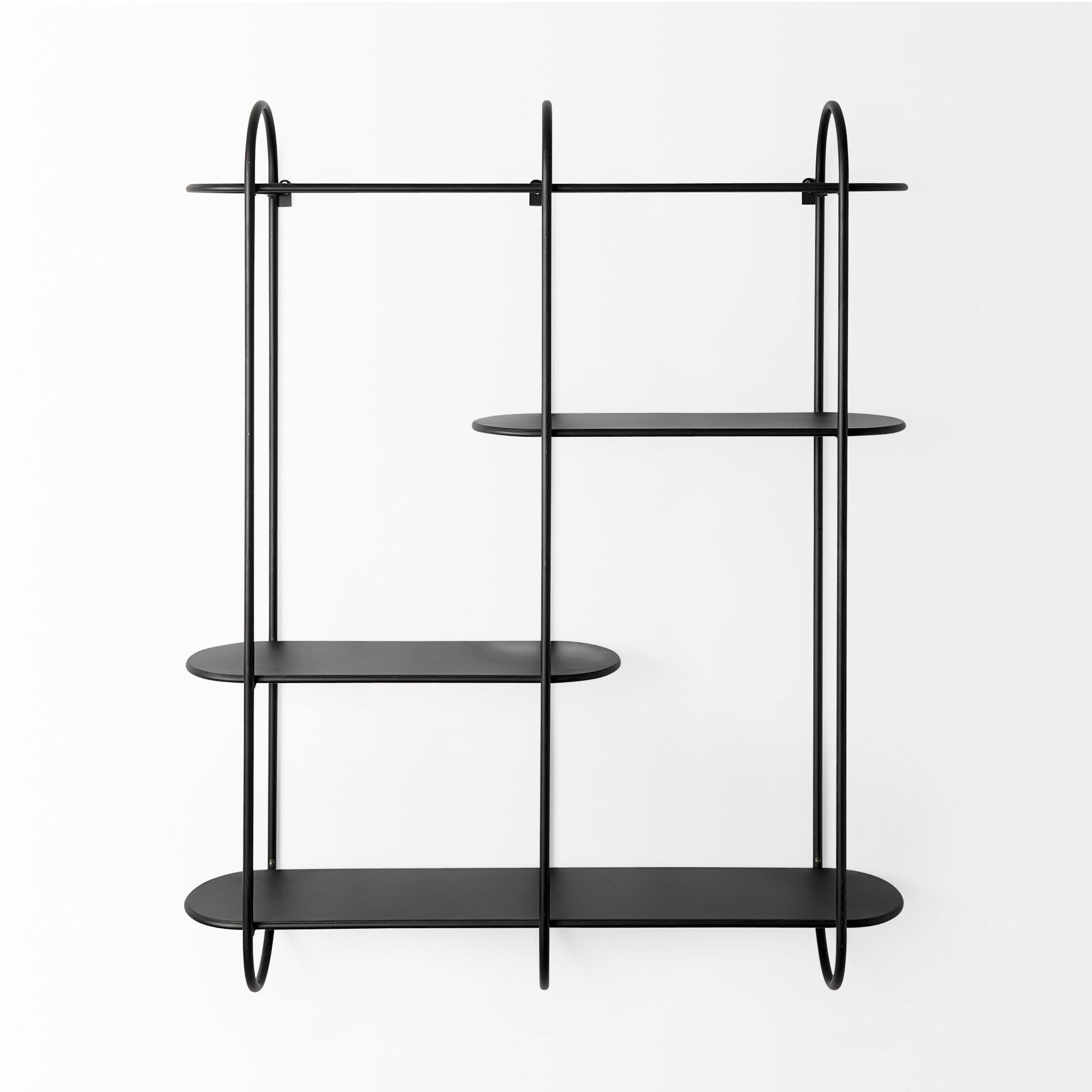 Mercana - Decimus Black Metal Wall Mounted 3 Tiered Shelf