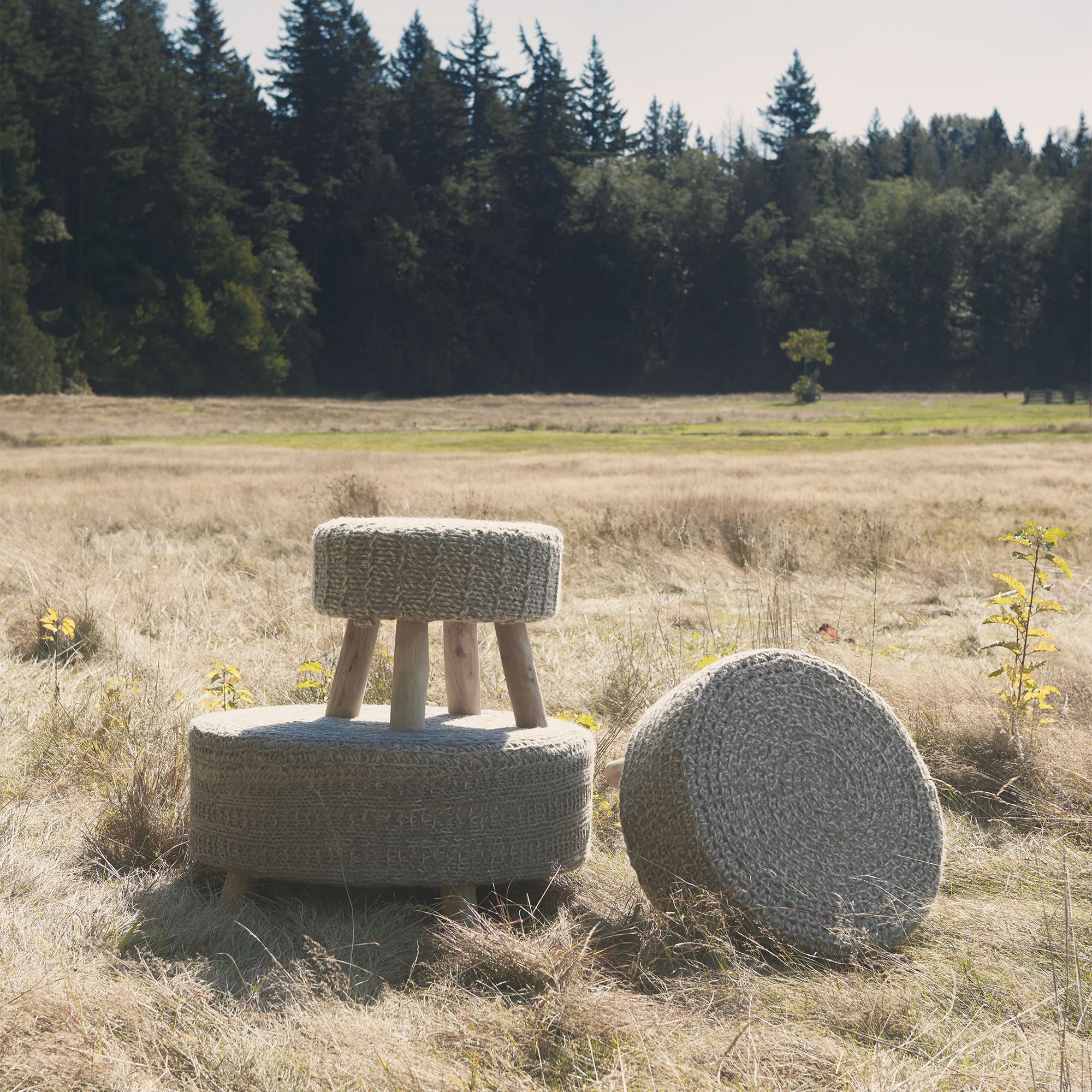 Mercana Bina 4 Legged Stool - Taupe