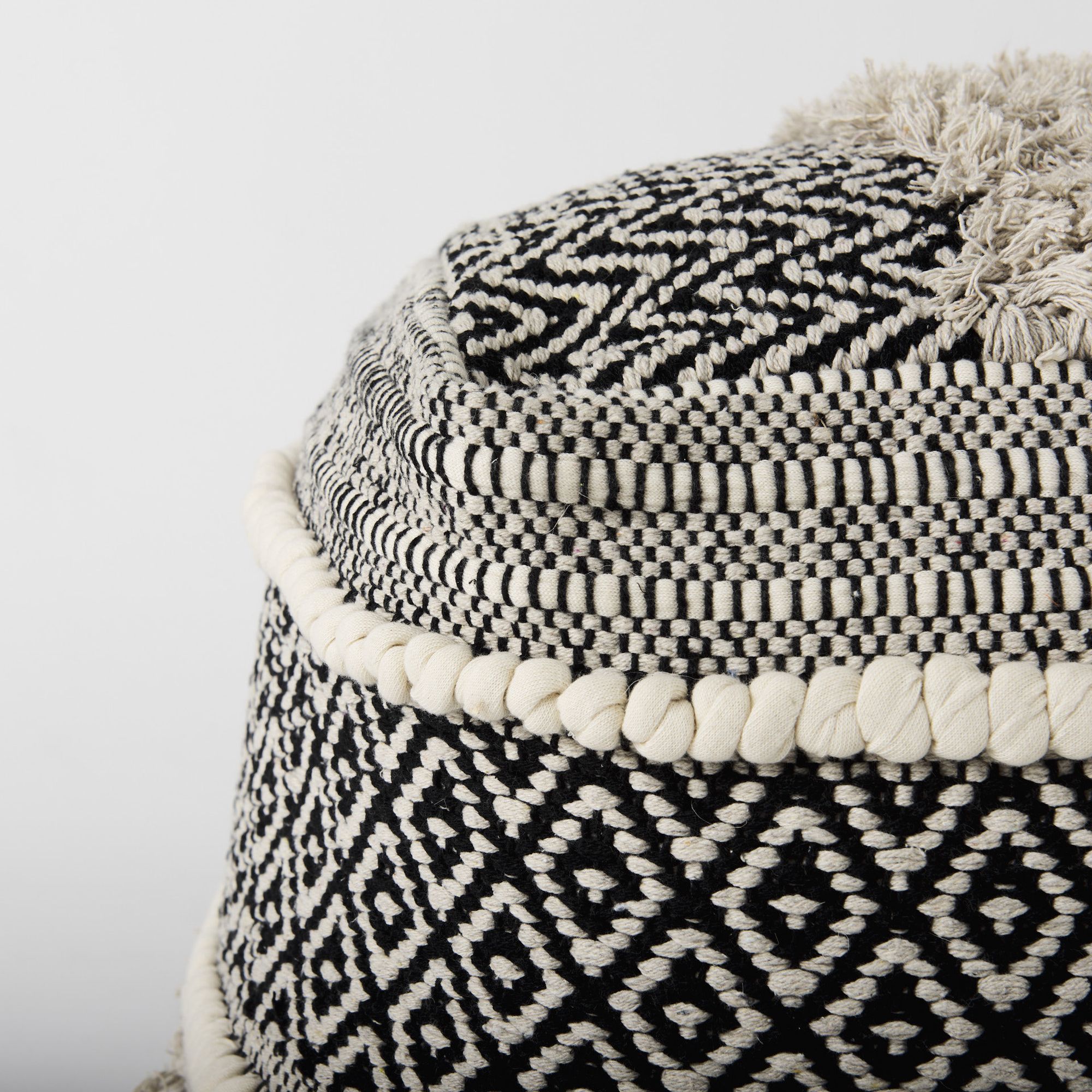 Mercana - Darika Black/White/Gray Cotton Pouf