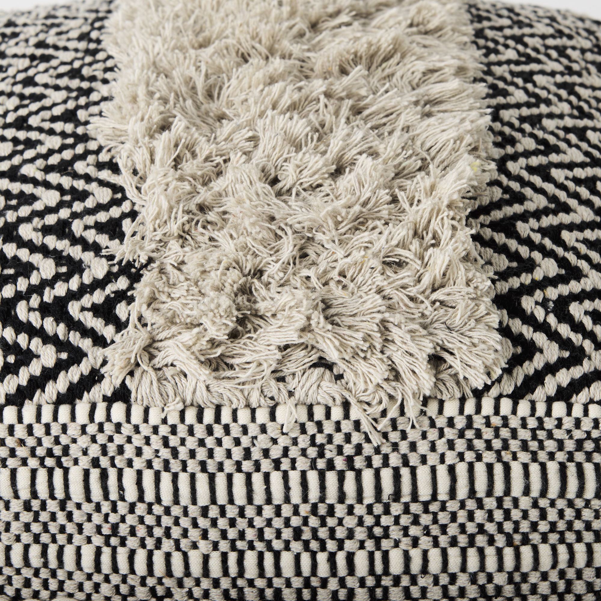 Mercana - Darika Black/White/Gray Cotton Pouf