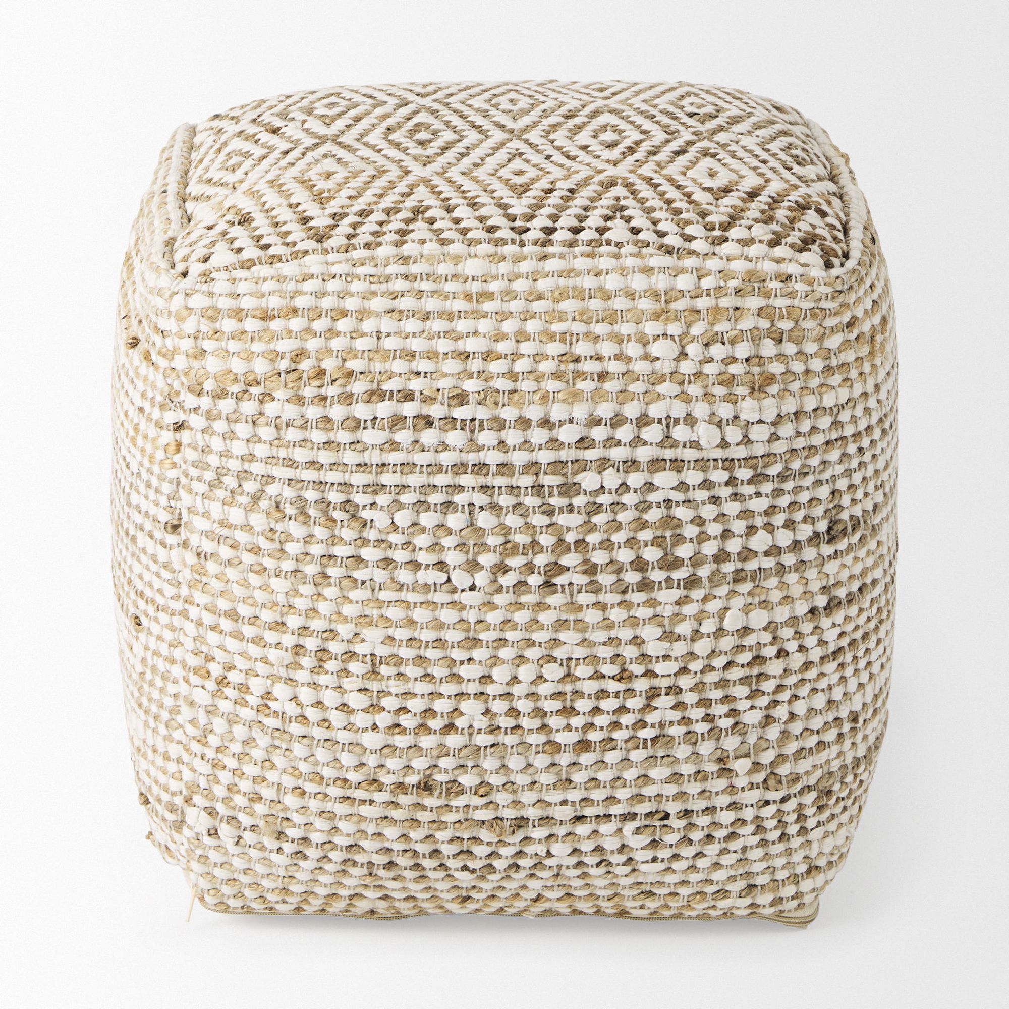 Mercana - Ekani Cream/Beige Cotton Pouf