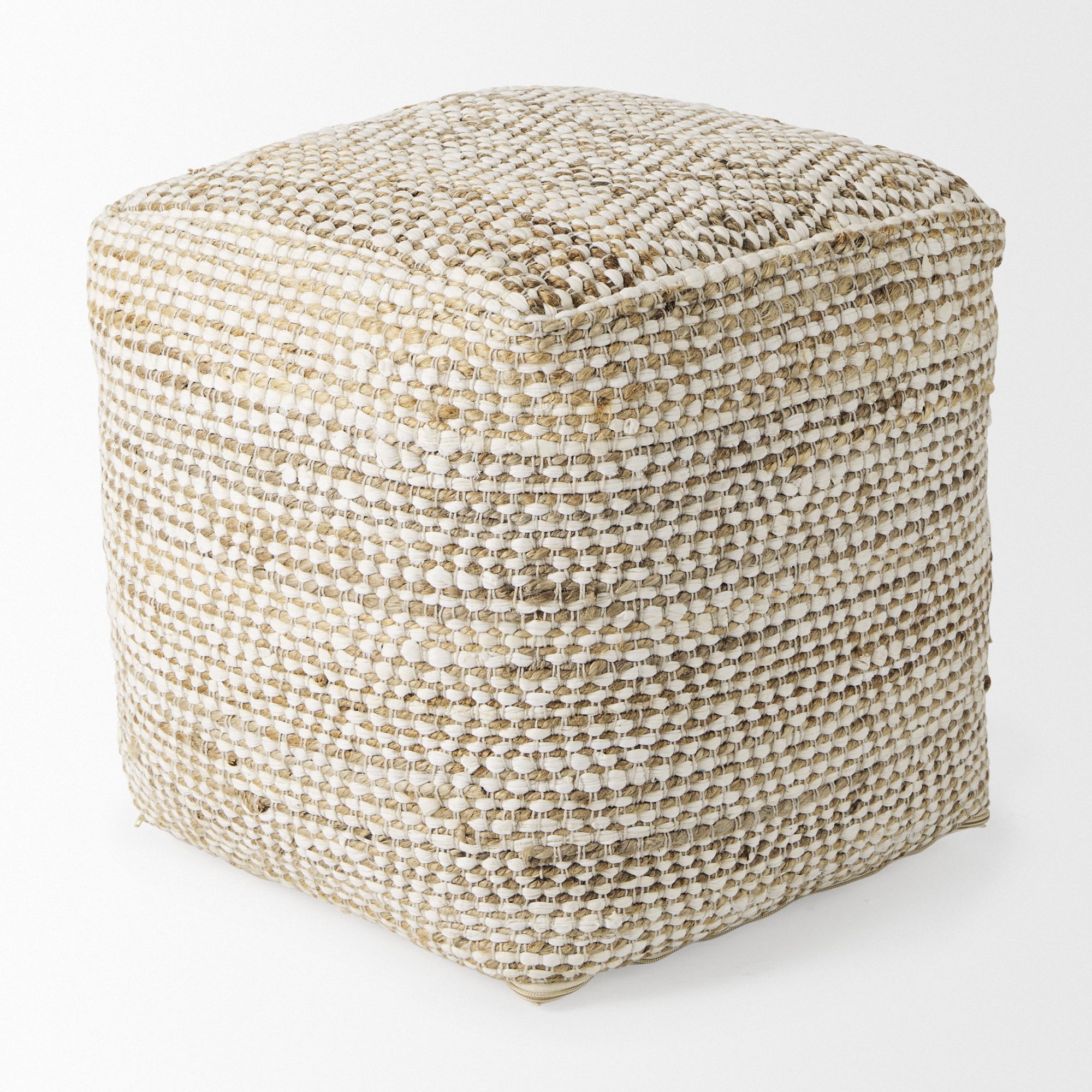 Mercana - Ekani Cream/Beige Cotton Pouf