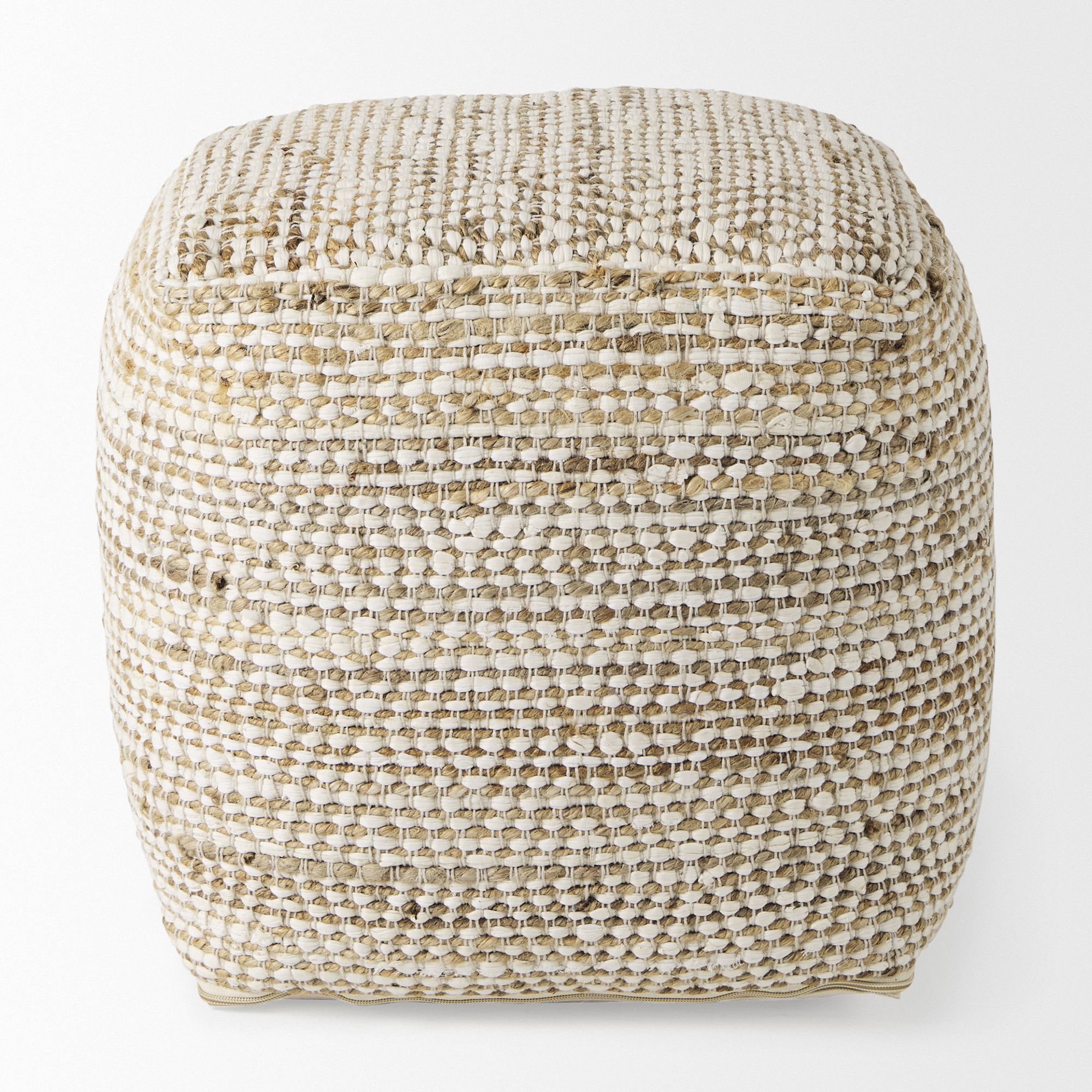 Mercana - Ekani Cream/Beige Cotton Pouf