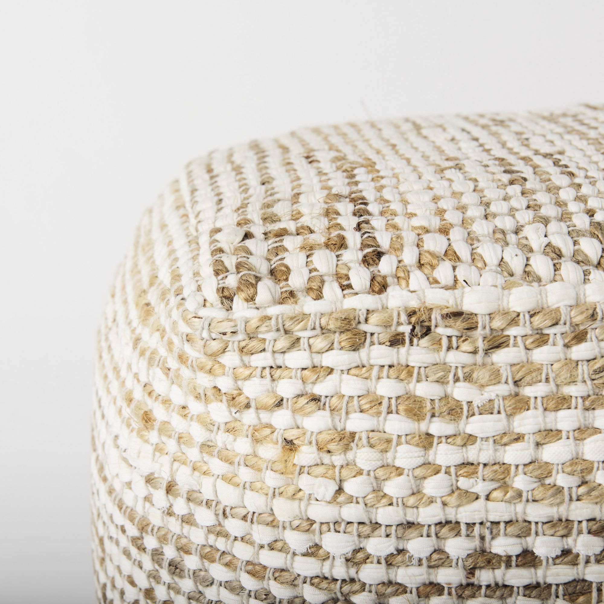 Mercana - Ekani Cream/Beige Cotton Pouf