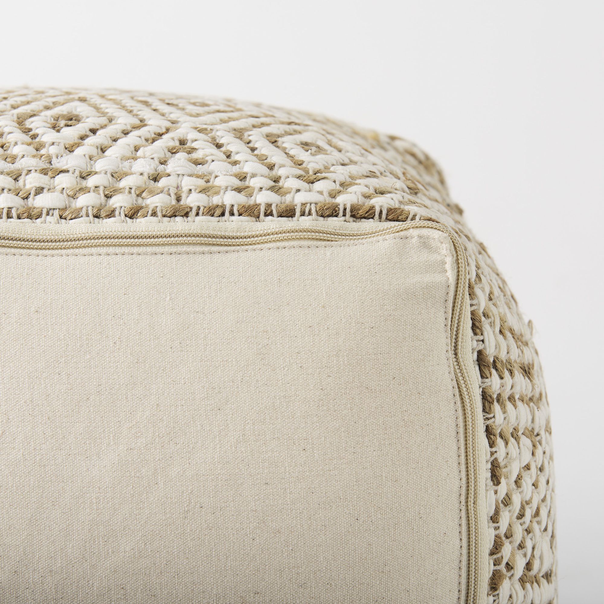 Mercana - Ekani Cream/Beige Cotton Pouf