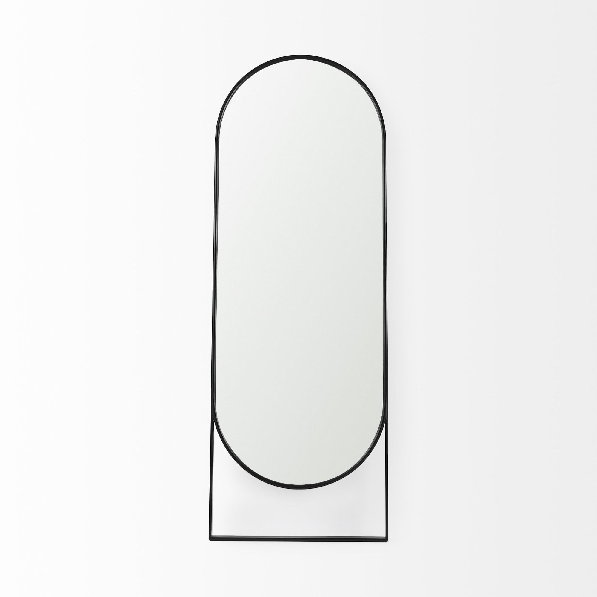 Mercana Sadie Metal Rounded Arch Floor Mirror - Black, Type 1