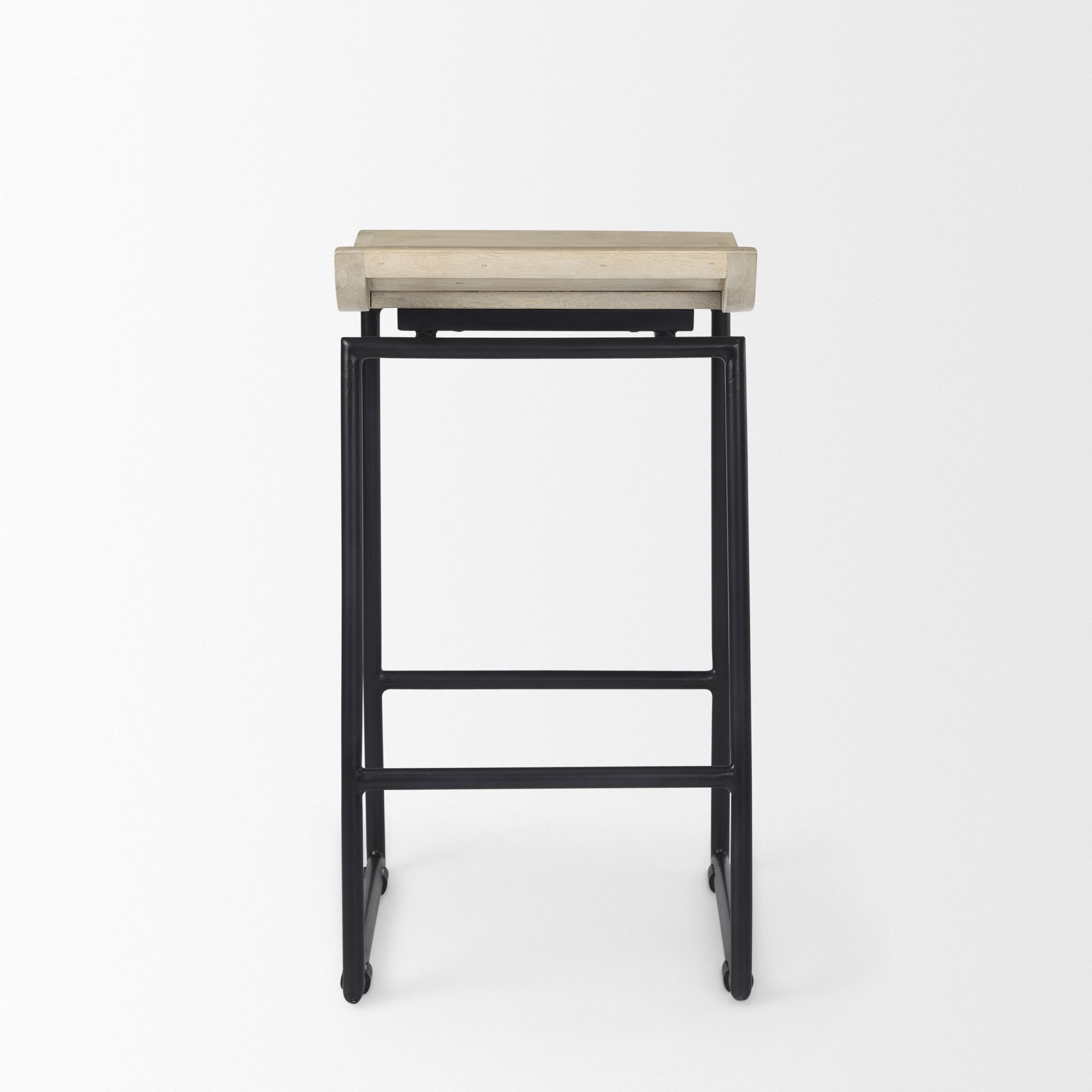 Mercana Givens 26" Counter Stool with Black Metal - Natural/Black