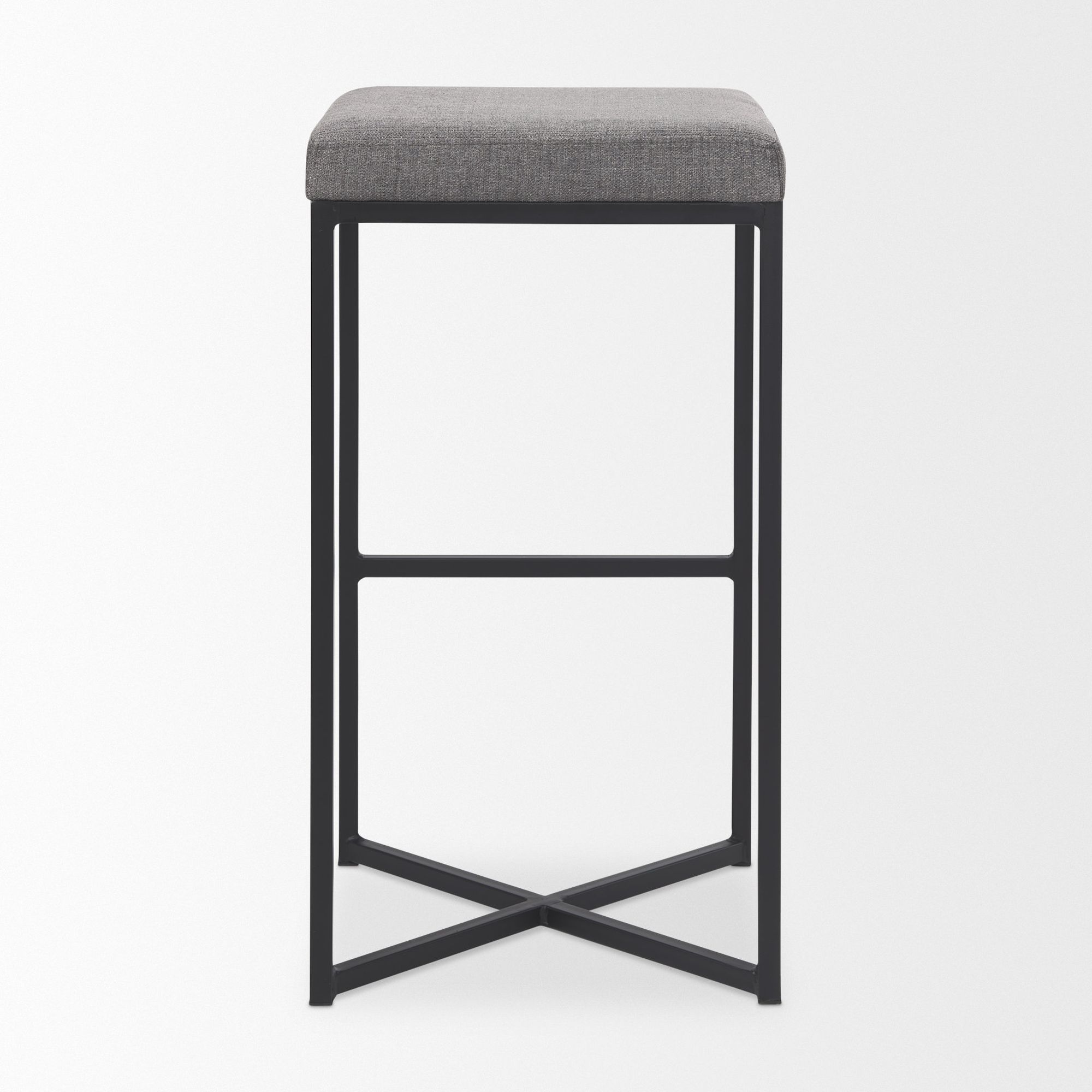 Mercana Frodo 30" Counter Stool with Black Iron Frame - Gray