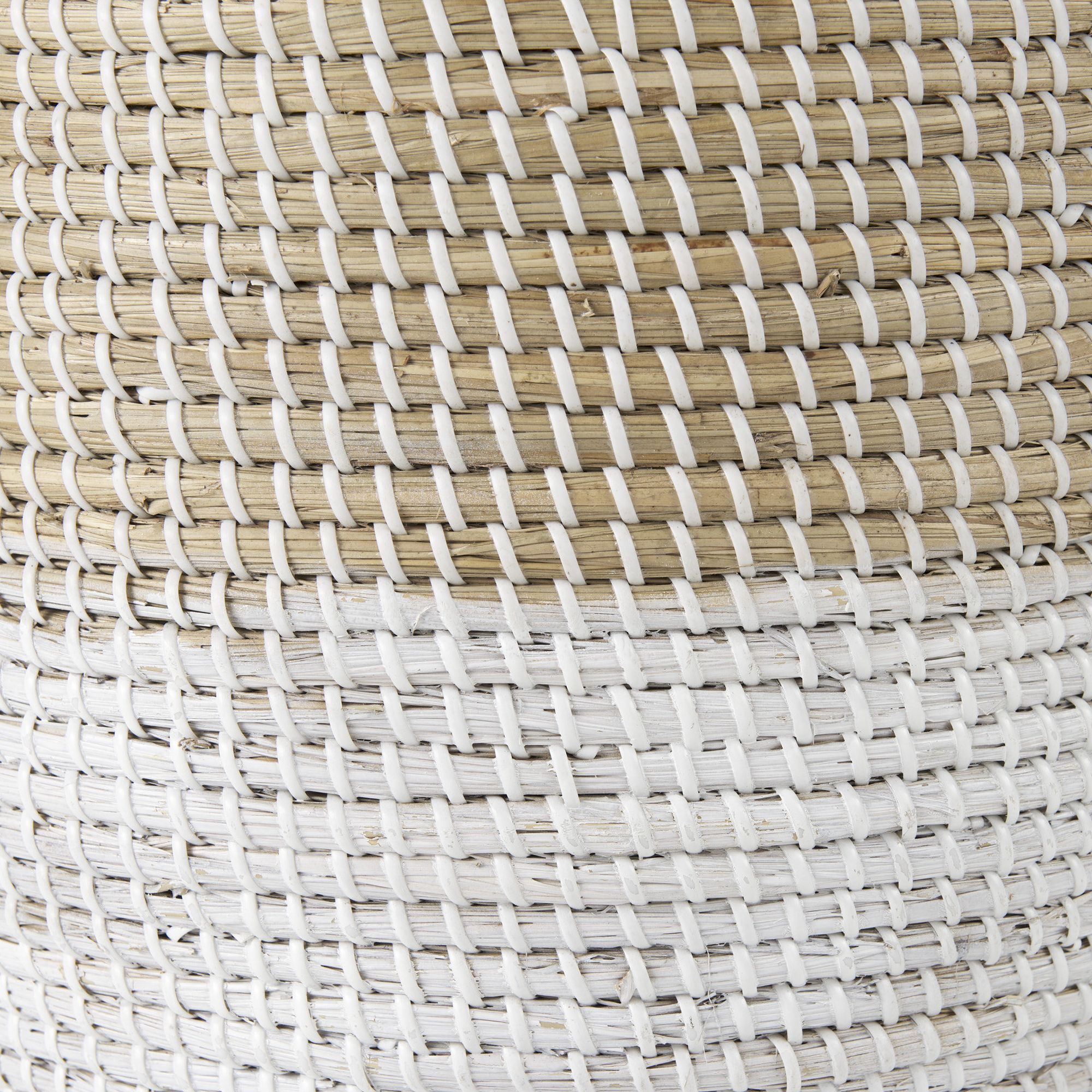 Mercana Maddie Round Basket with White Dipped Seagrass (Set of 3) - Beige/White