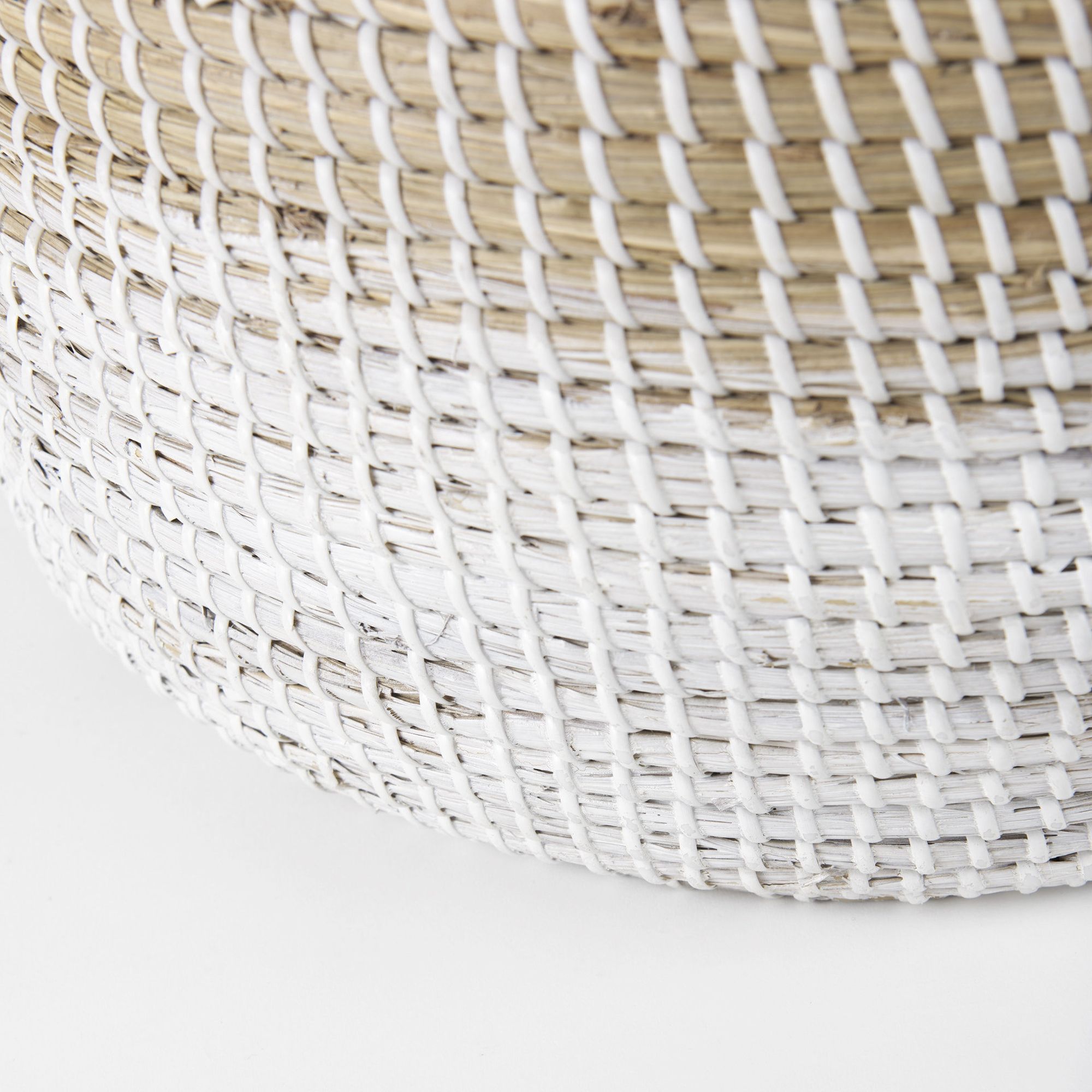 Mercana Maddie Round Basket with White Dipped Seagrass (Set of 3) - Beige/White