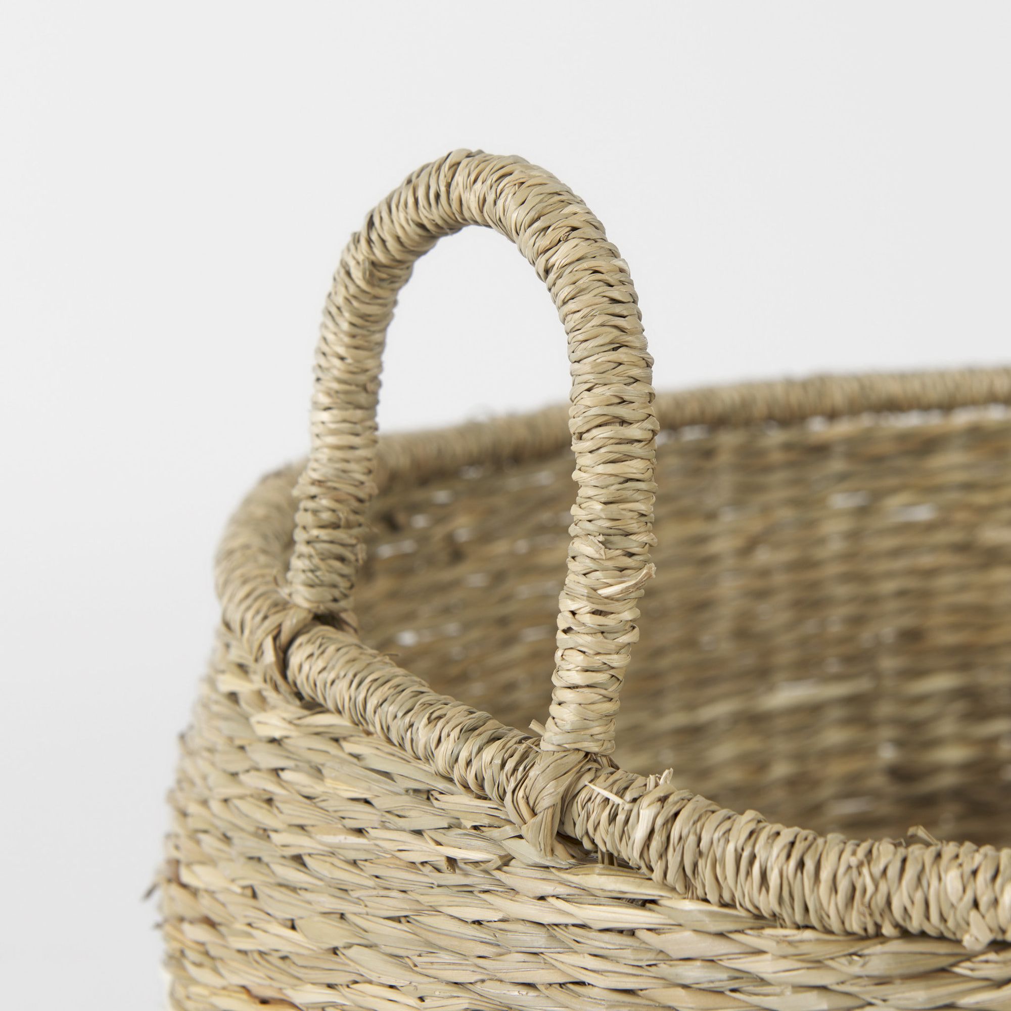 Mercana - Bradley Light Brown W/Striped Seagrass Basket/Handles (Set of 2)