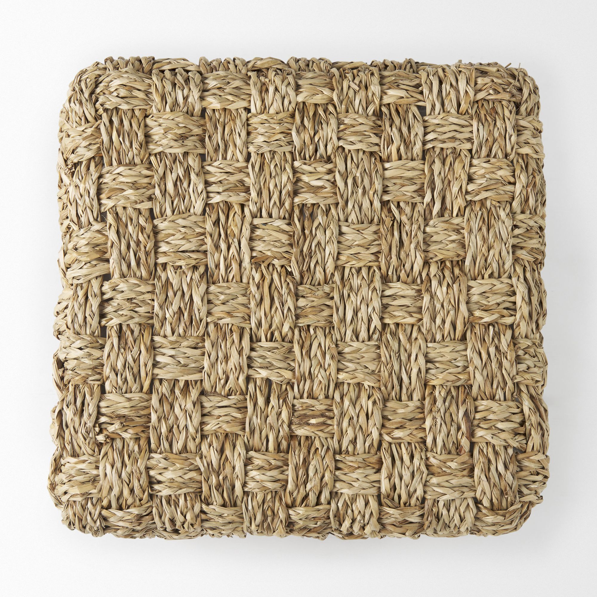 Mercana - Adele Medium Brown Seagrass Woven Square Pouf