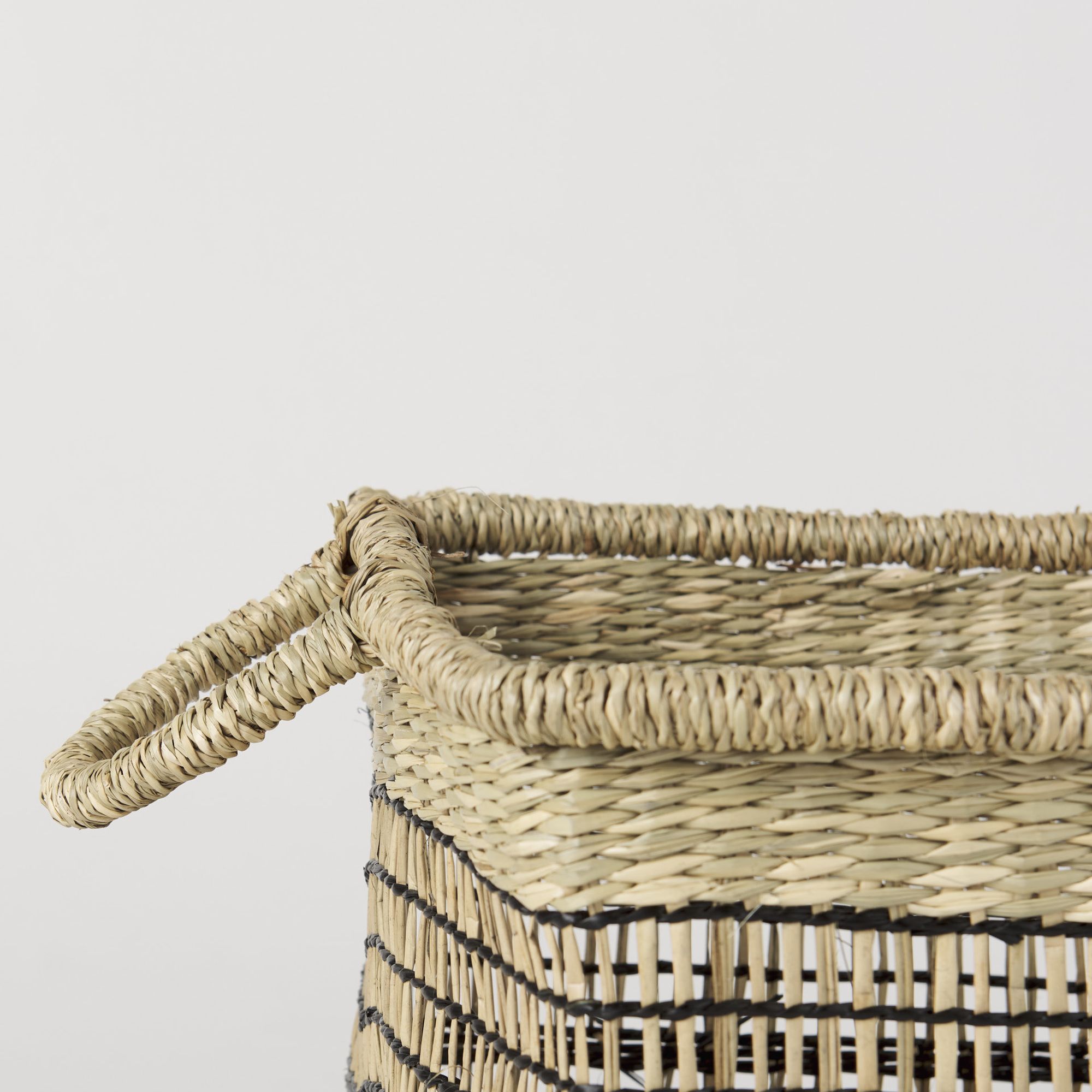 Mercana - Nia Light Brown Seagrass Rectangular Basket with Handles (Set of 2)