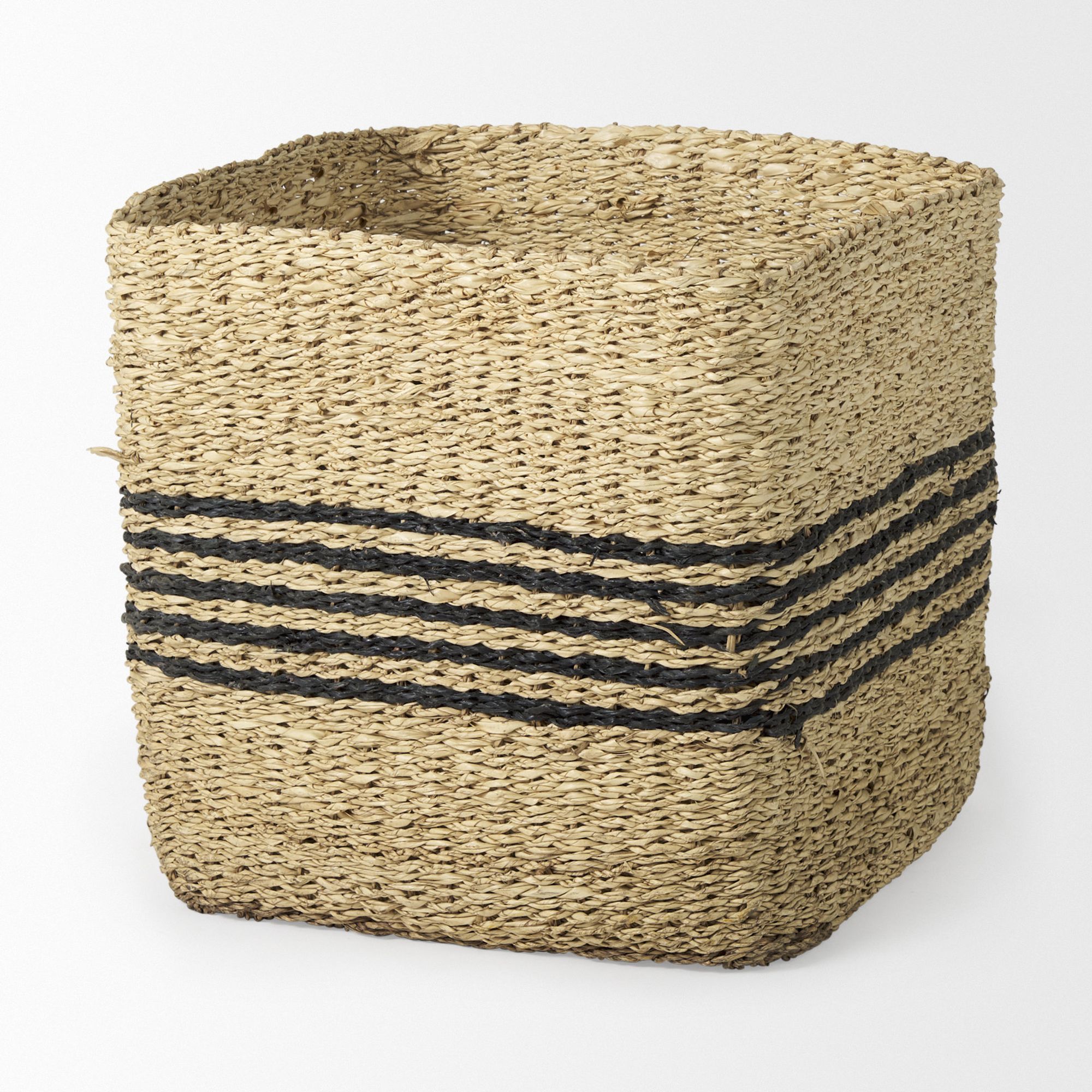 Mercana - Cullen Grey Twisted Seagrass Square Basket (Set of 3)