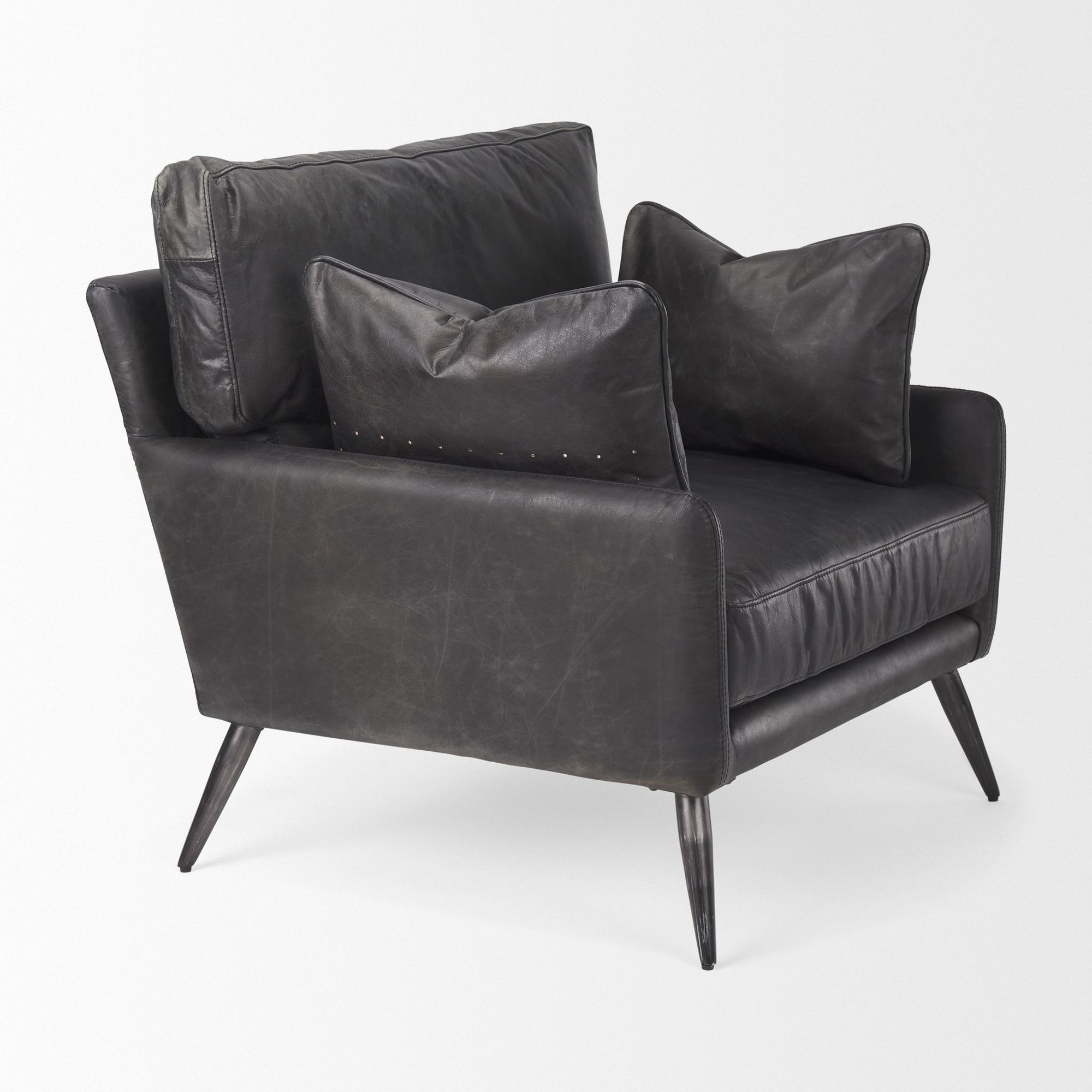 Mercana - Cochrane Accent Chair in Black, Leather