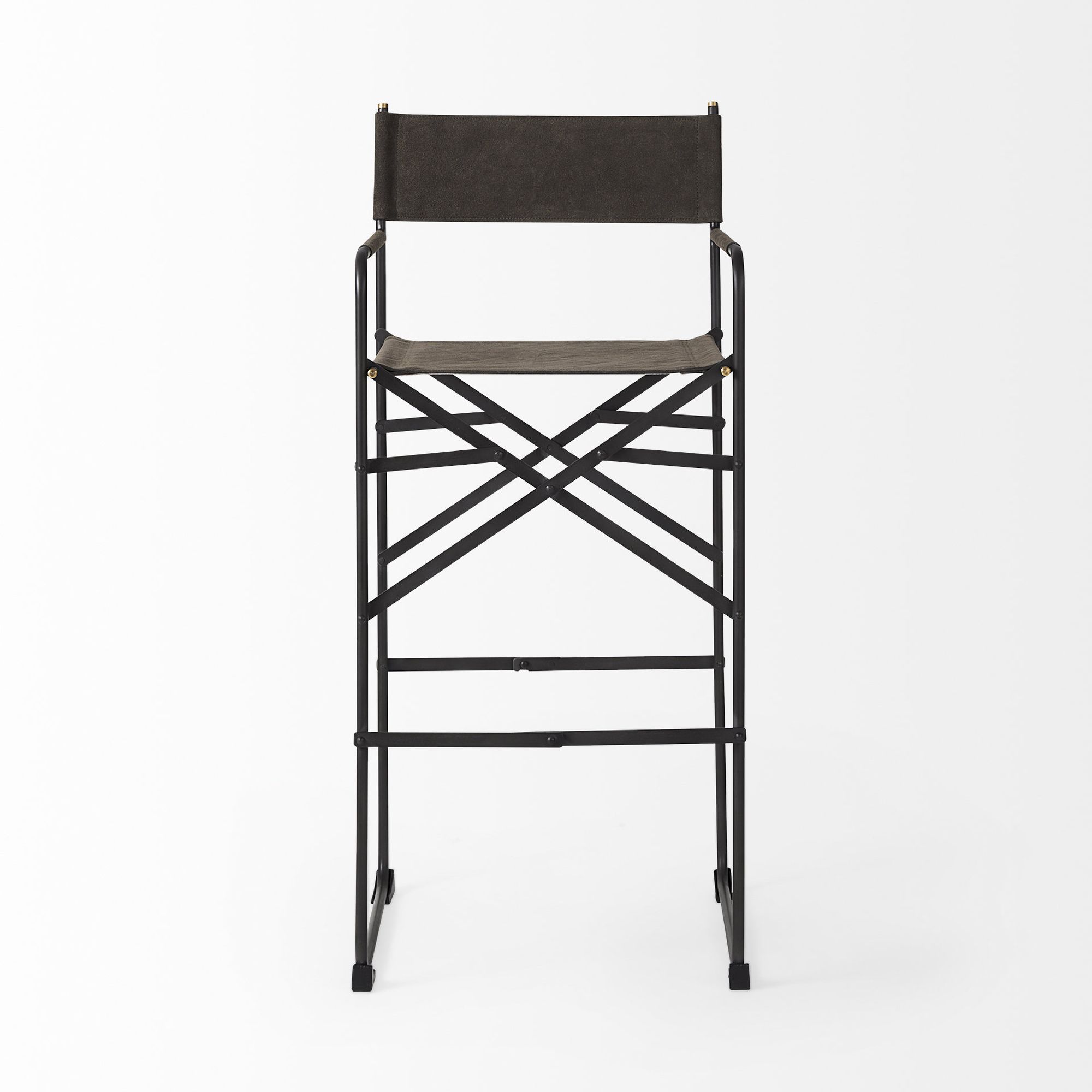 Mercana Direttore 44" Counter Stool with Metal Frame - Brown/Gray