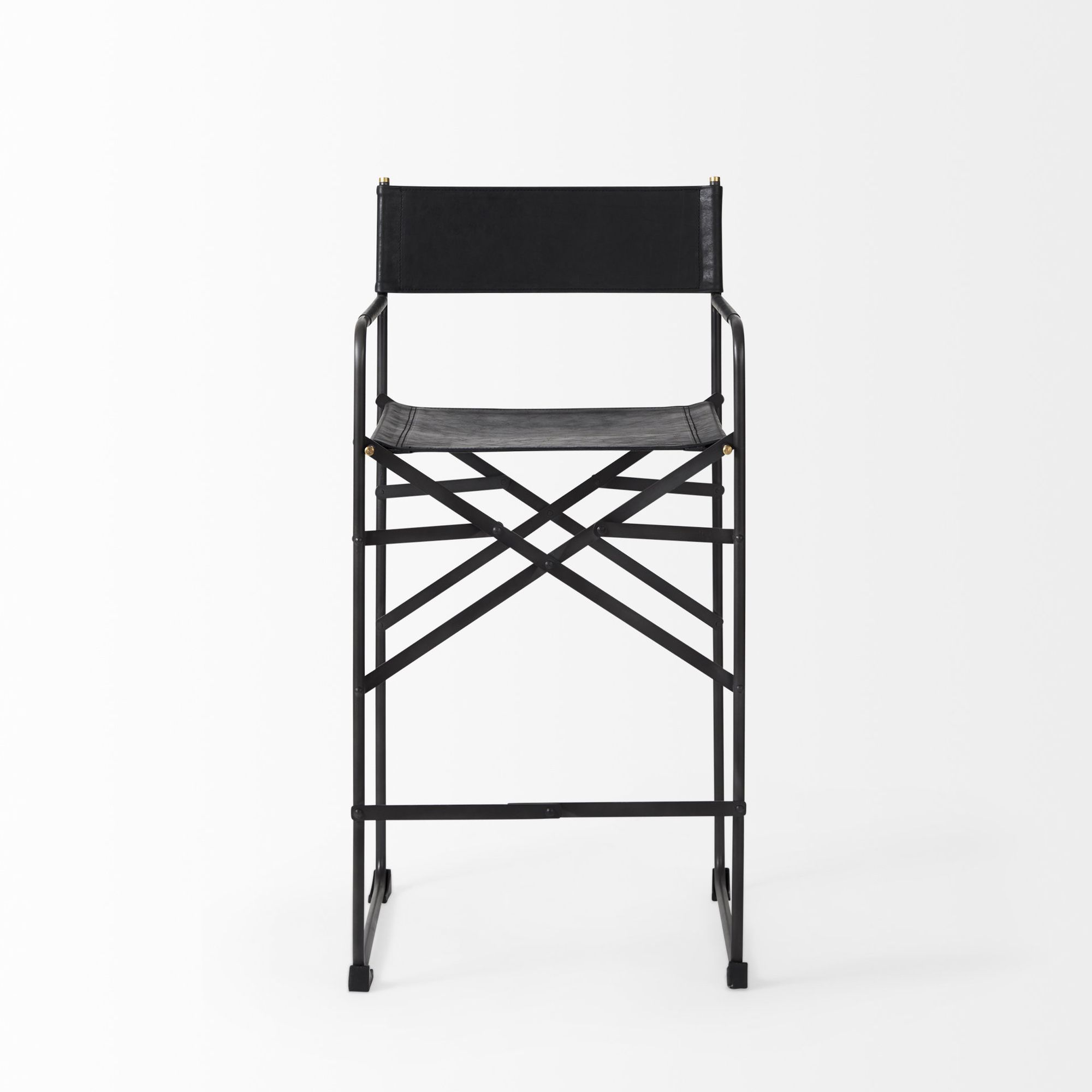 Mercana Direttore 40" Counter Stool with Black Frame - Black