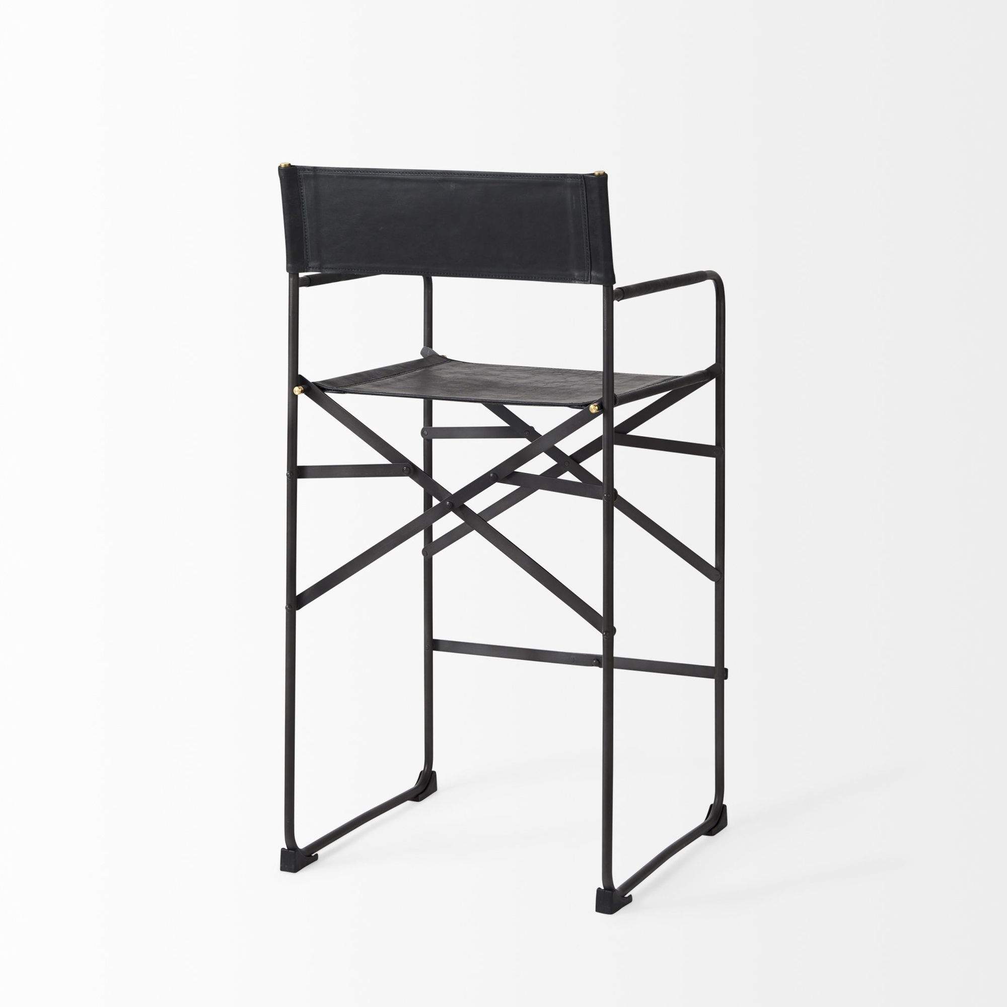 Mercana Direttore 40" Counter Stool with Black Frame - Black