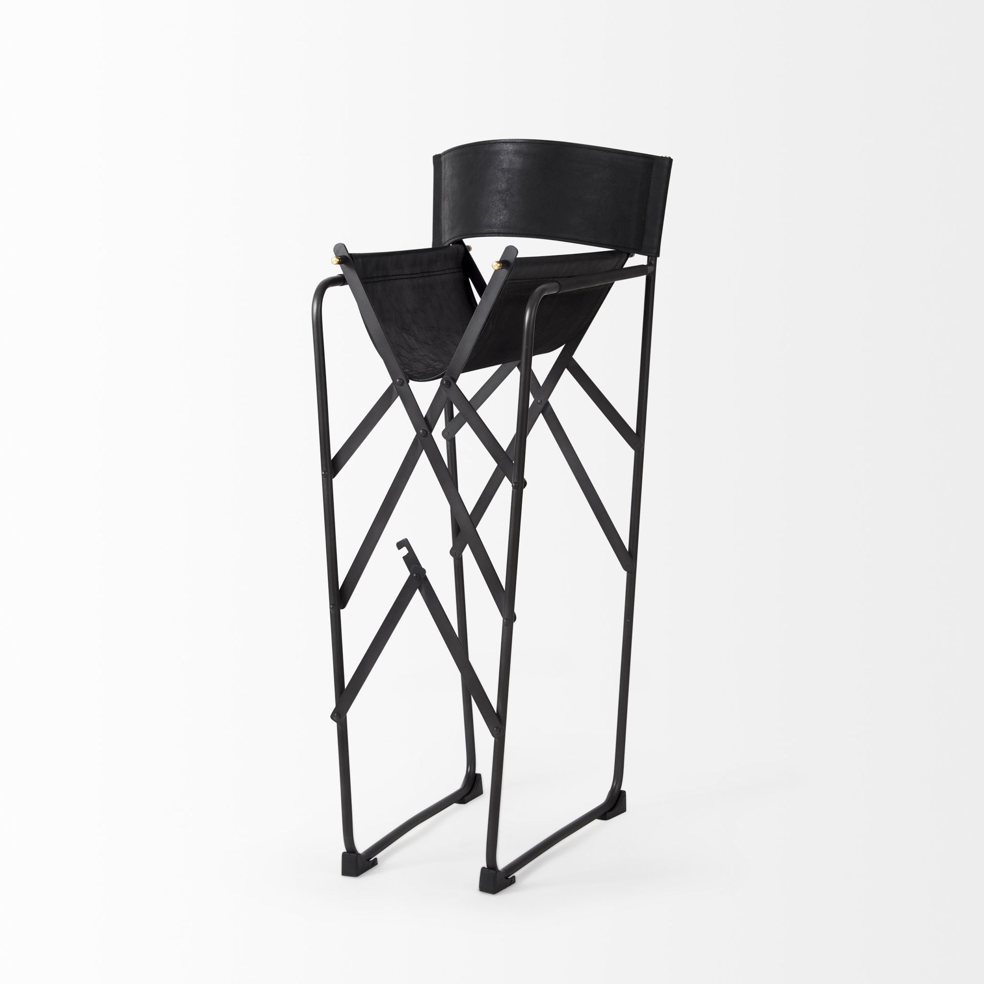 Mercana Direttore 40" Counter Stool with Black Frame - Black