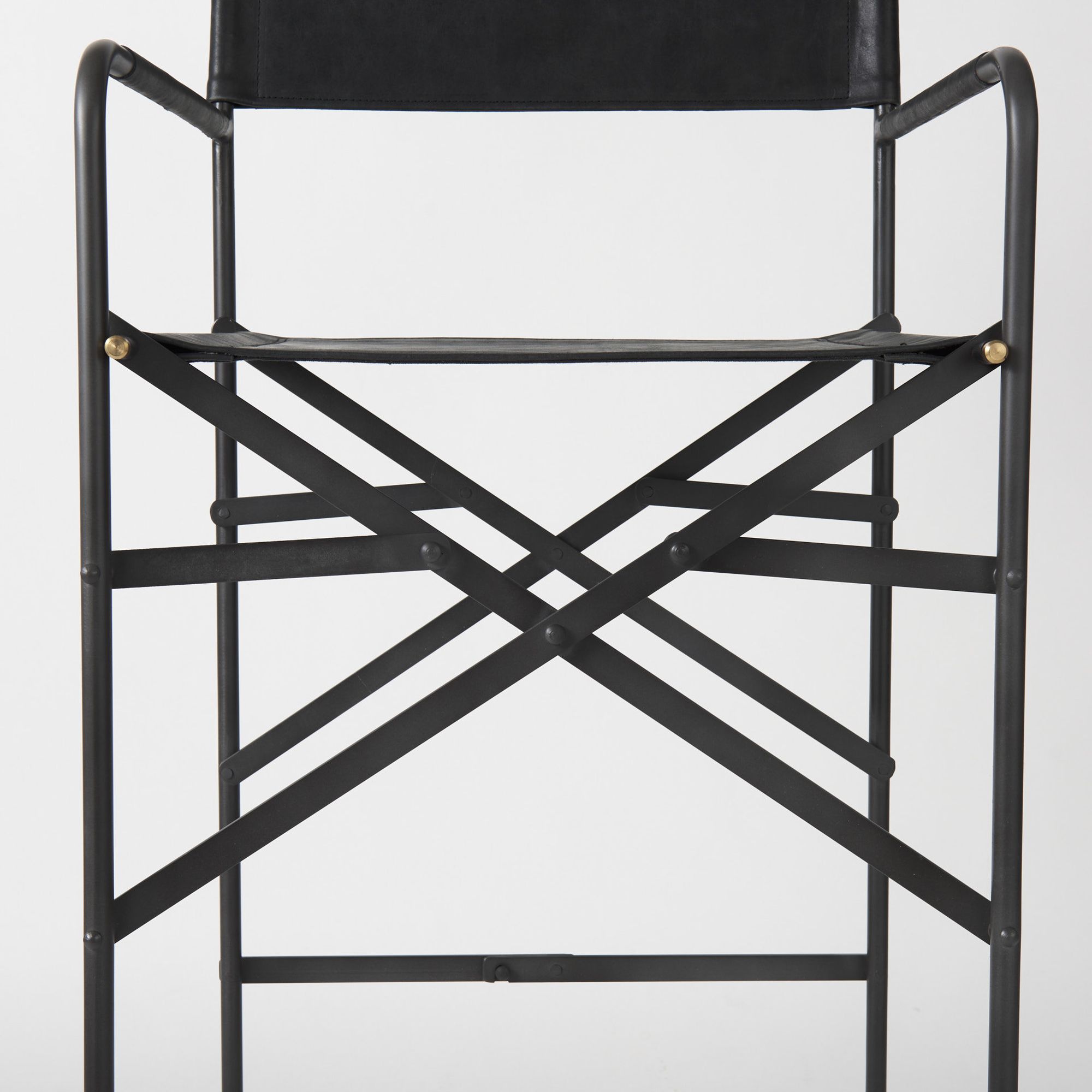 Mercana Direttore 44" Counter Stool with Black Iron Frame - Black