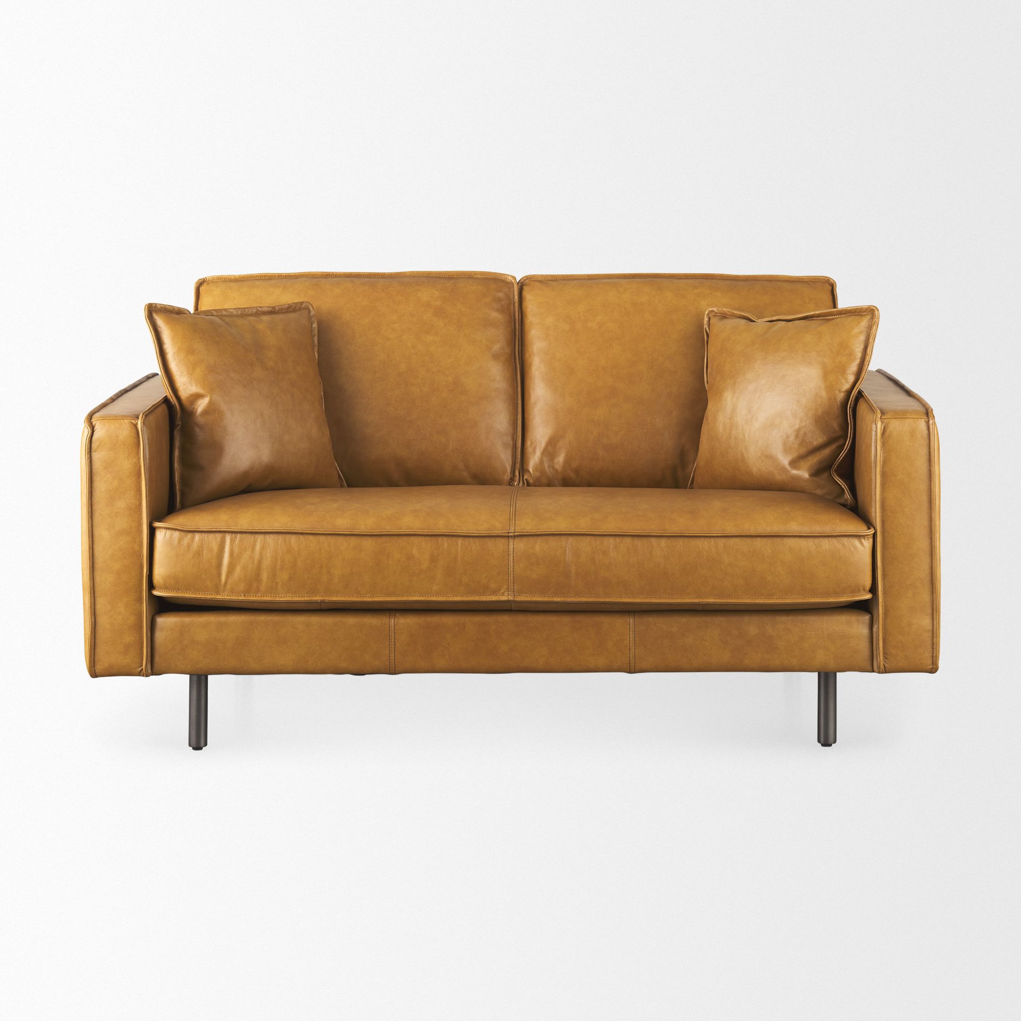 Mercana - D'Arcy Loveseat in Tan, Leather