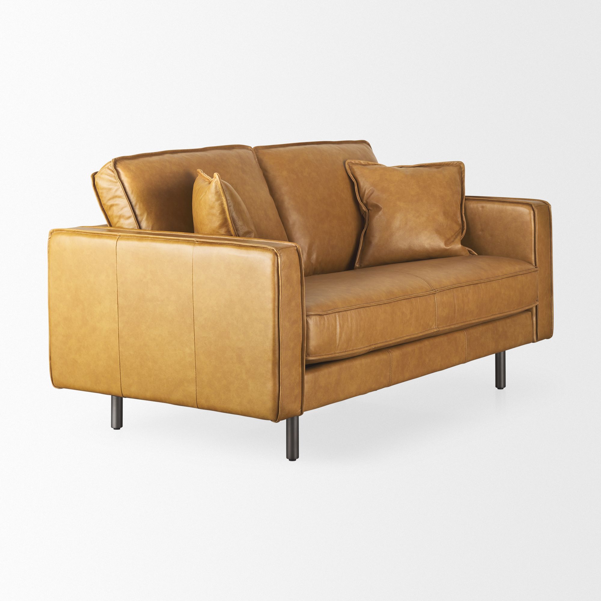 Mercana - D'Arcy Loveseat in Tan, Leather