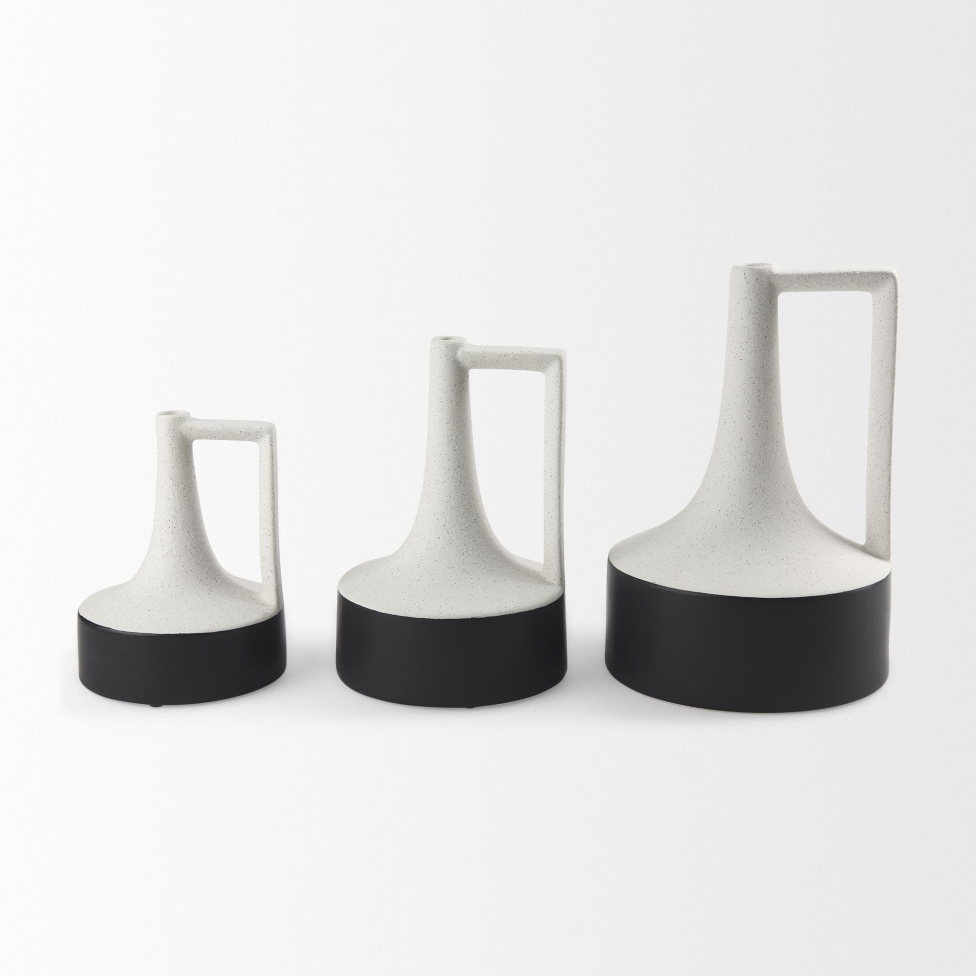 Mercana Burton Medium and Black Ceramic Jug Vase - White/Black