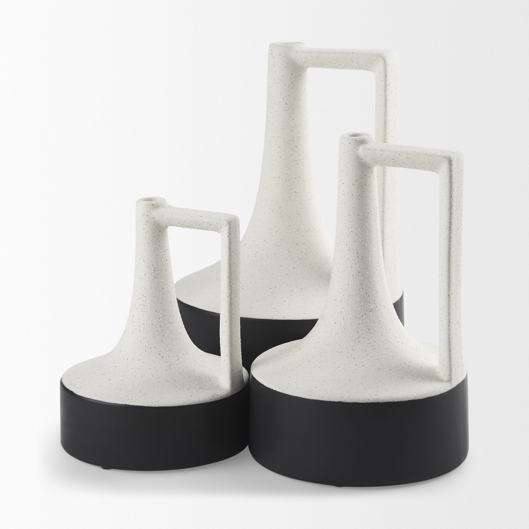 Mercana Burton Medium and Black Ceramic Jug Vase - White/Black