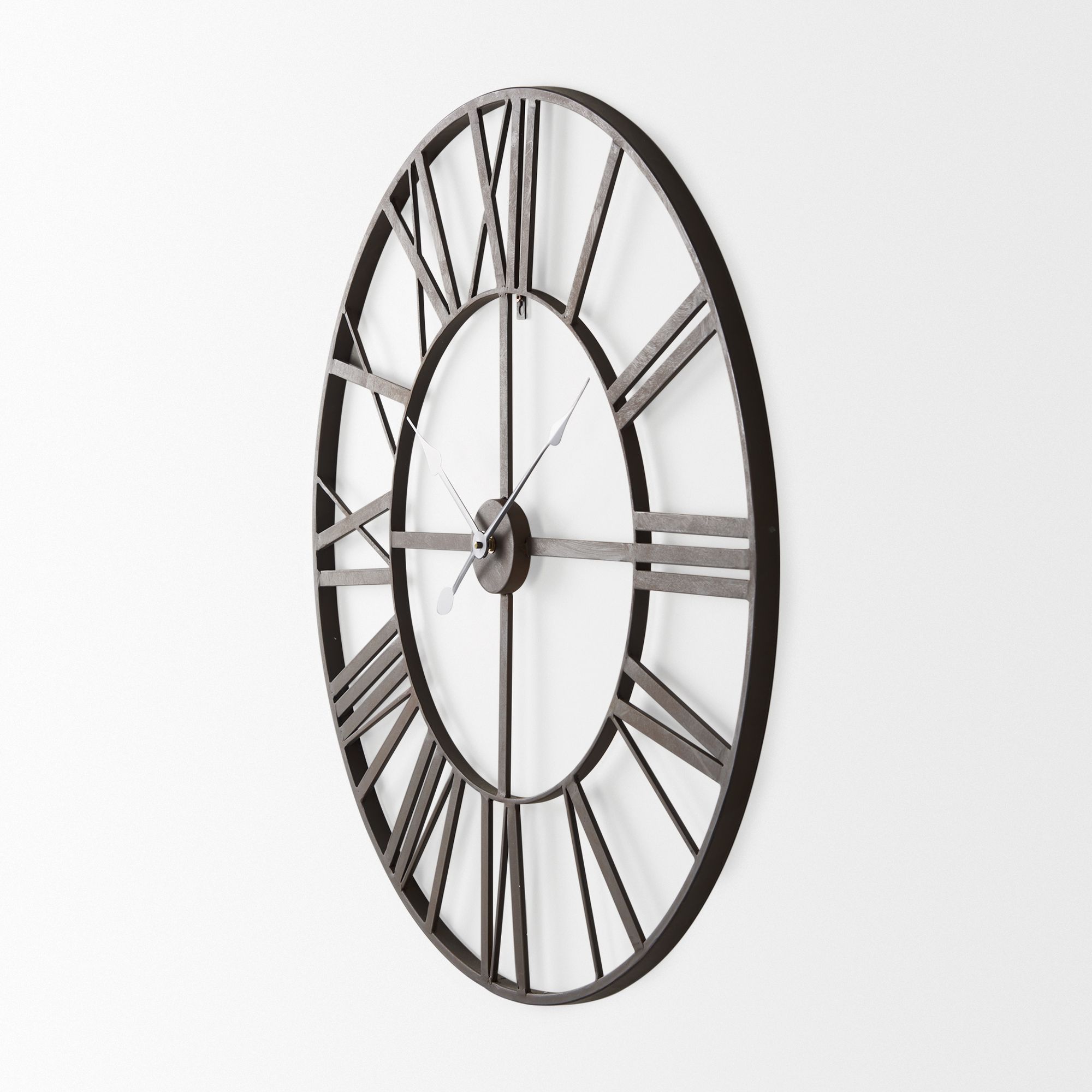 Mercana Pender 30" Iron Round Wall Clock - Black