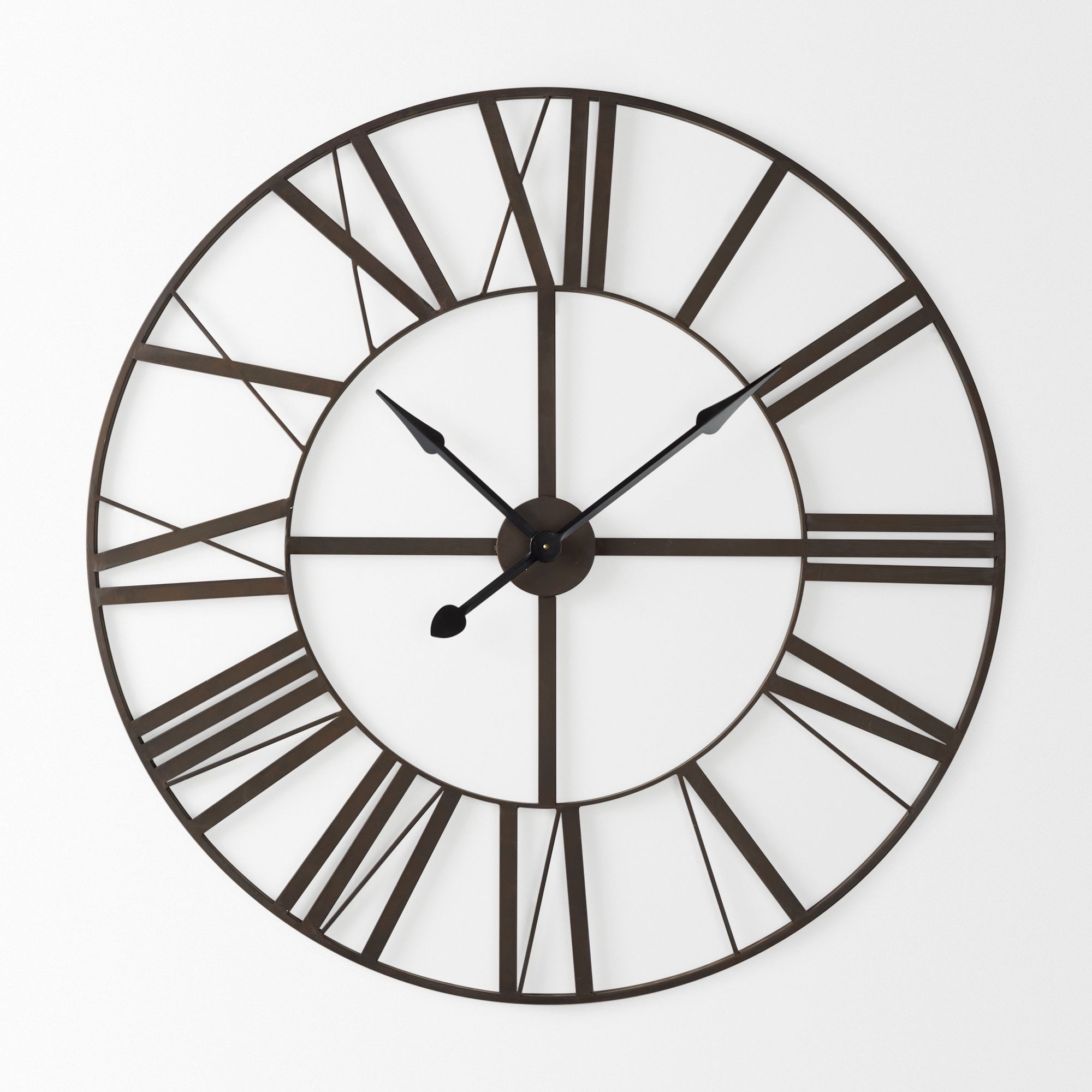 Mercana Pender 40" Iron Round Wall Clock - Black