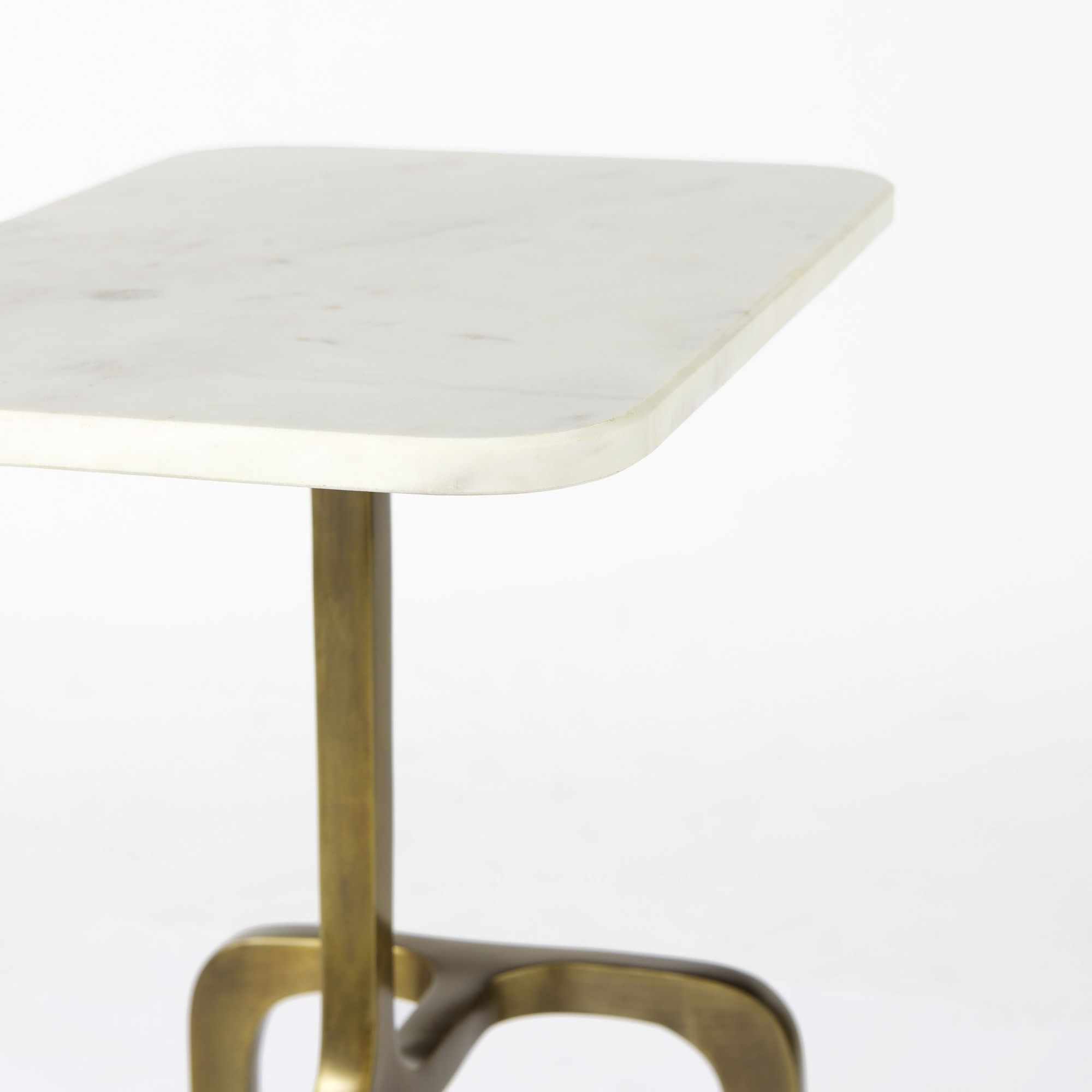 Mercana Preston Accent Table with Gold Metal - White/Gold