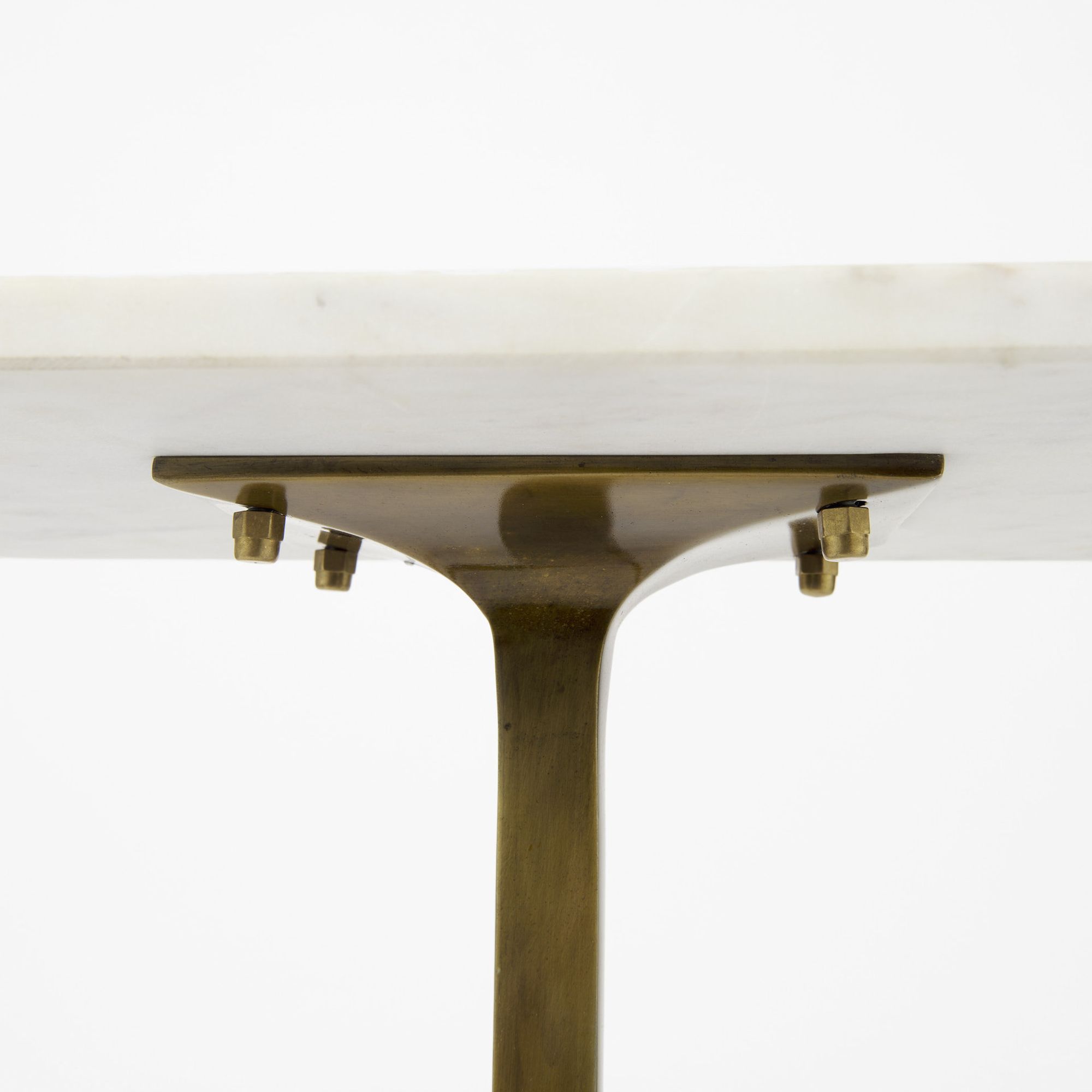 Mercana Preston Accent Table with Gold Metal - White/Gold