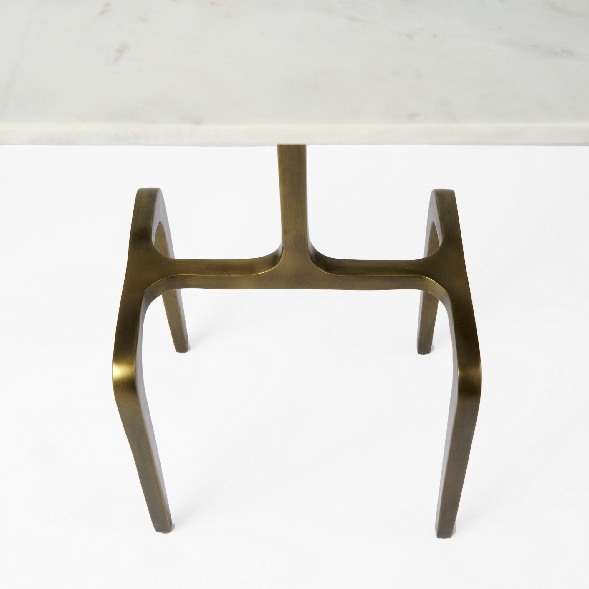 Mercana Preston Accent Table with Gold Metal - White/Gold