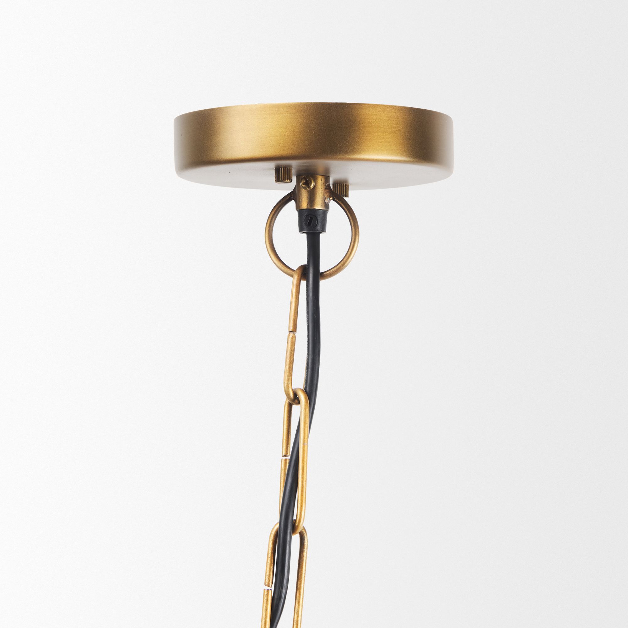 Mercana - Willson Black Iron with Antique Brass Dome Pendant Light