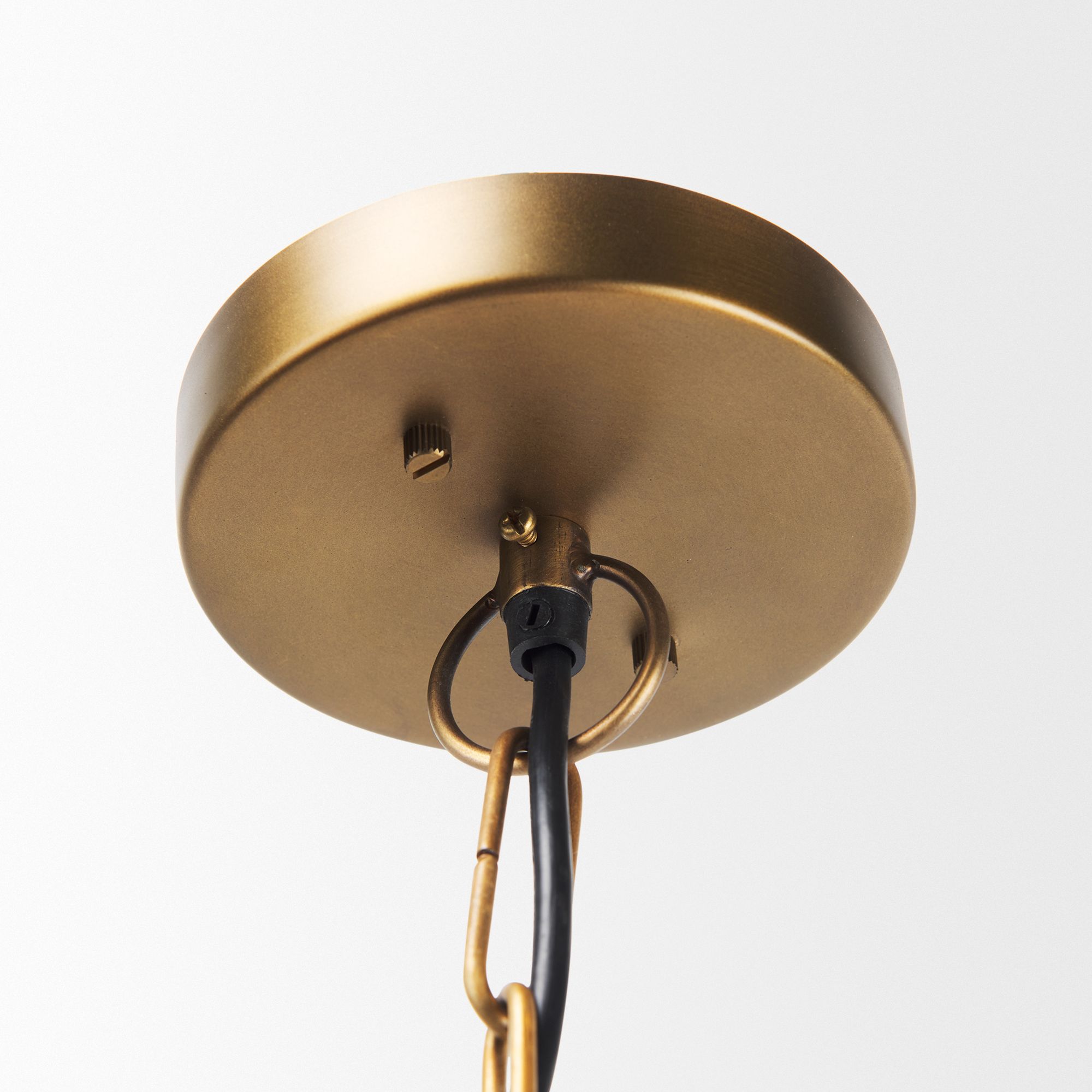 Mercana - Willson Black Iron with Antique Brass Dome Pendant Light