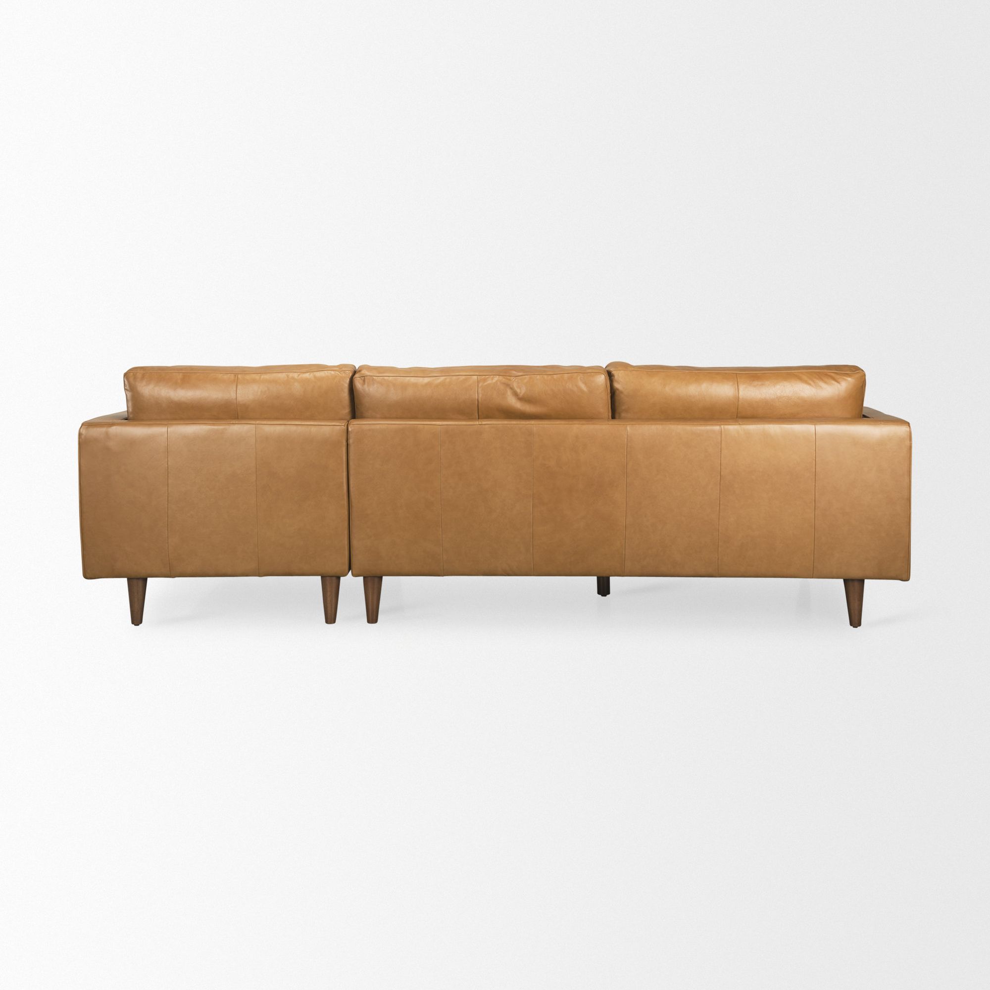 Mercana - Elton Right Chaise Sectional in Tan, Leather