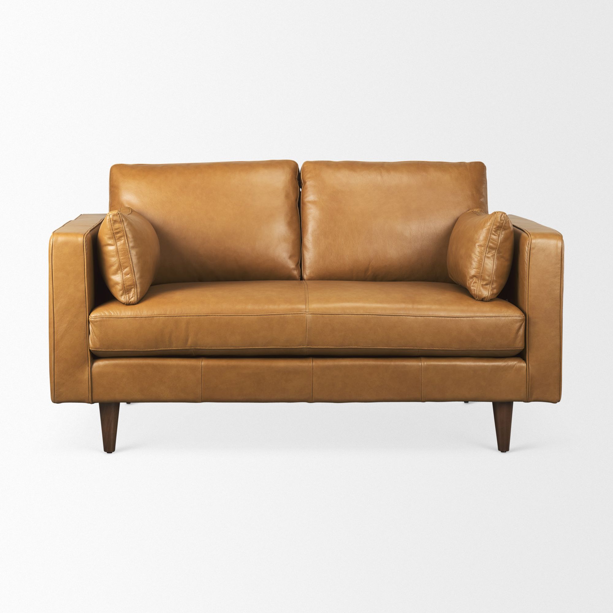 Mercana - Elton Loveseat in Tan, Leather