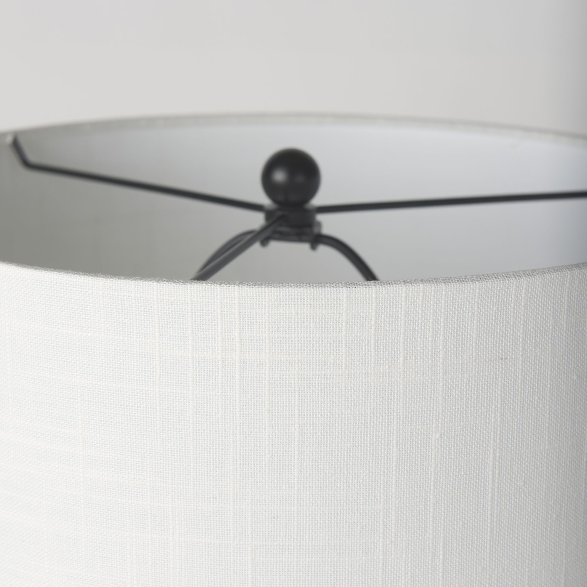 Mercana - Sarah Arched Black Metal with Marble Cube and White Shade Table Lamp