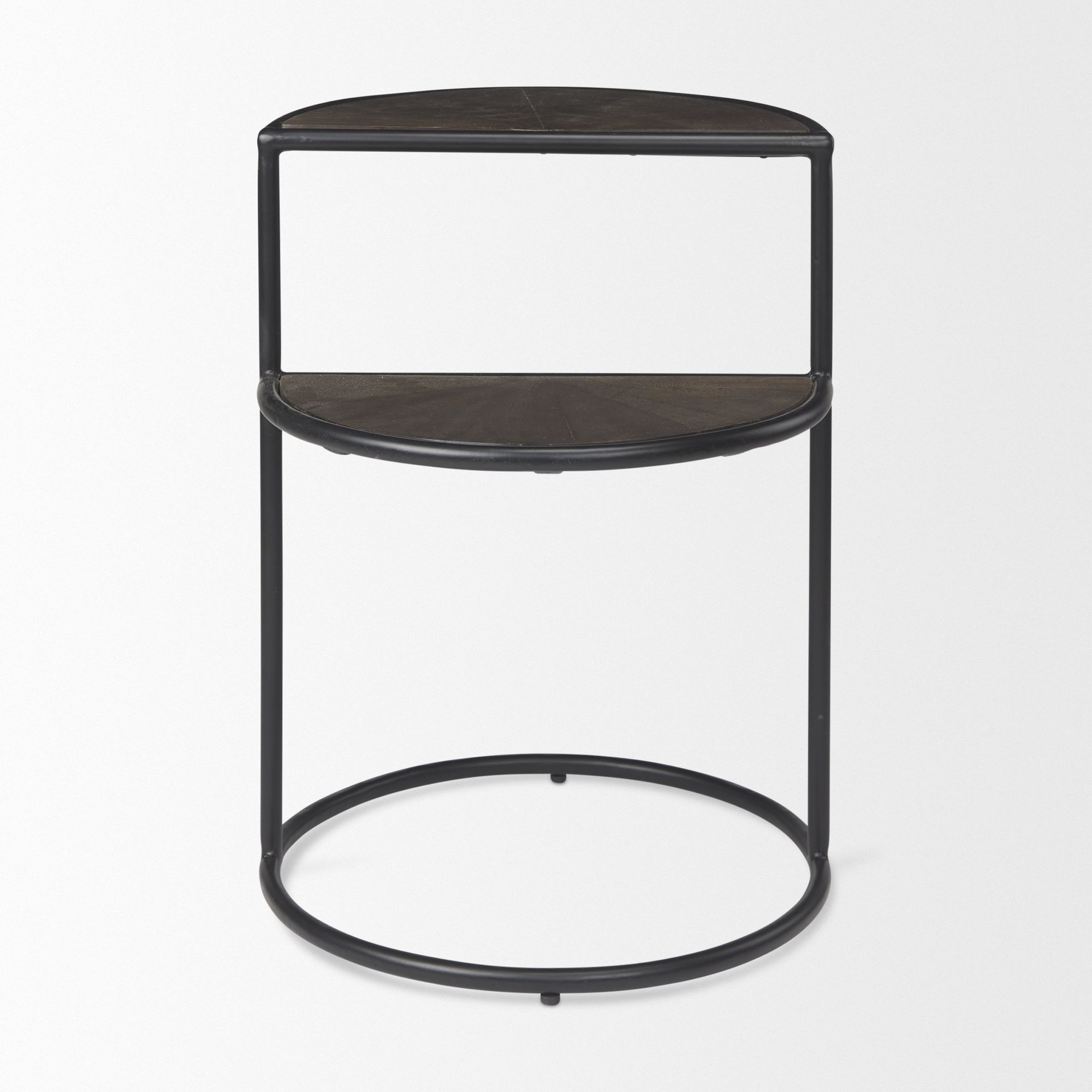 Mercana - Arlo Brown Wood with Black Metal End Table