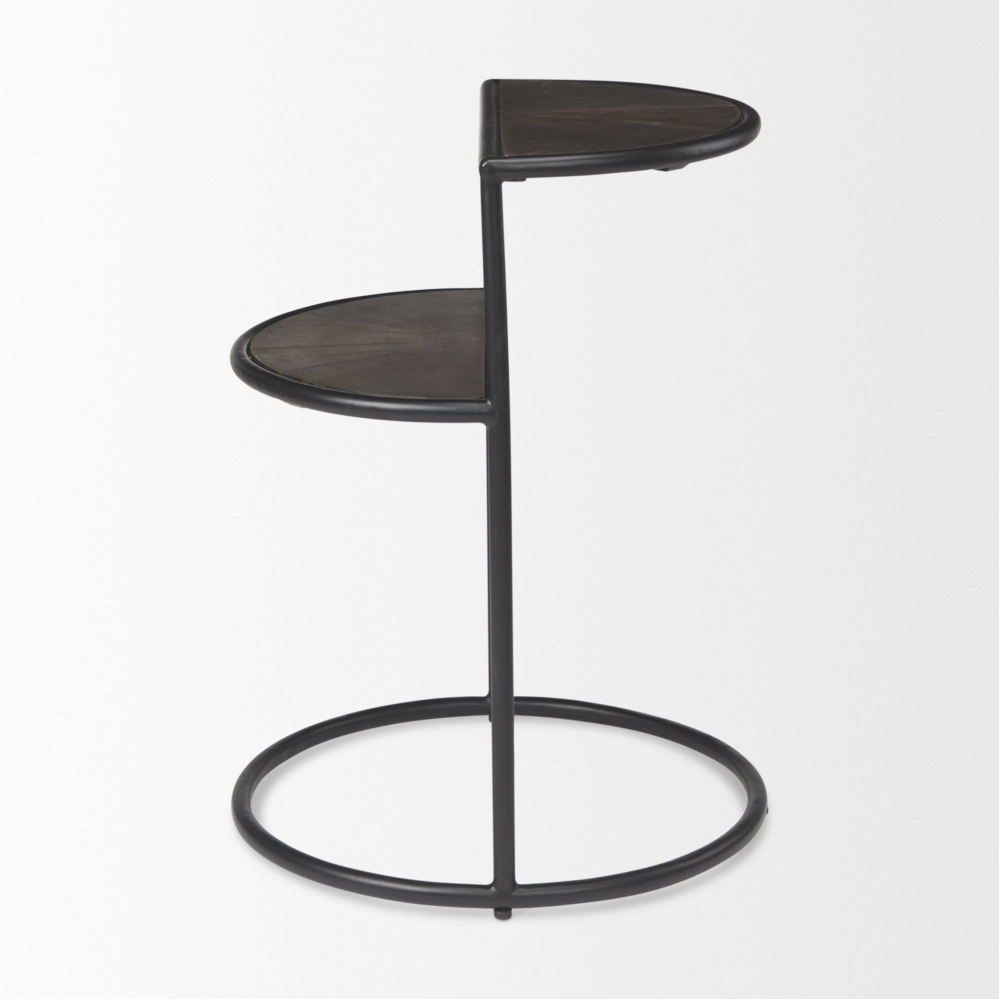 Mercana - Arlo Brown Wood with Black Metal End Table